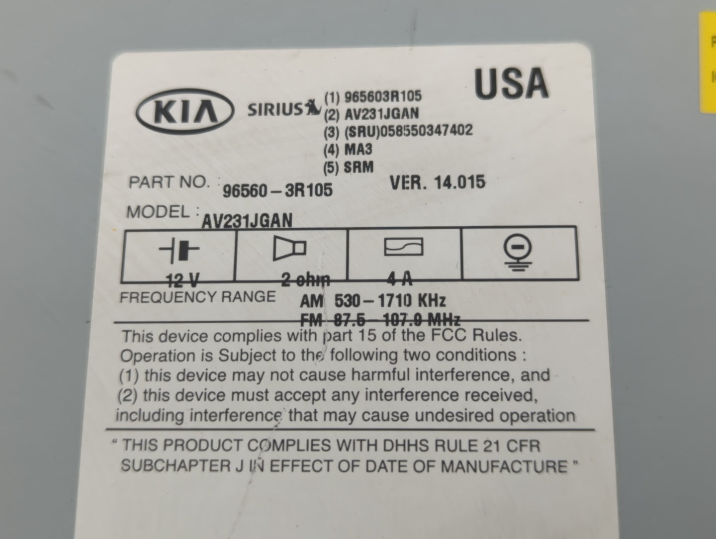 2015-2019 Mercedes-Benz Cla250 Radio AM FM Cd Player Receiver Replacement P/N:965604R105 Fits Fits 2015 2016 2017 2018 2019 