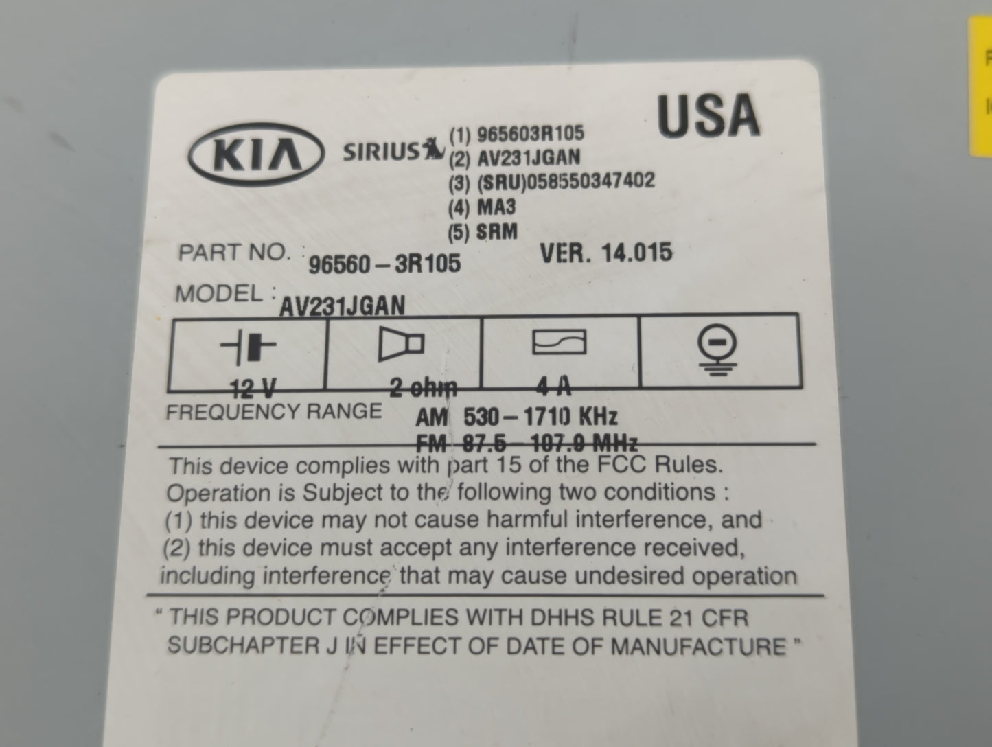 2015-2019 Mercedes-Benz Cla250 Radio AM FM Cd Player Receiver Replacement P/N:965604R105 Fits Fits 2015 2016 2017 2018 2019 