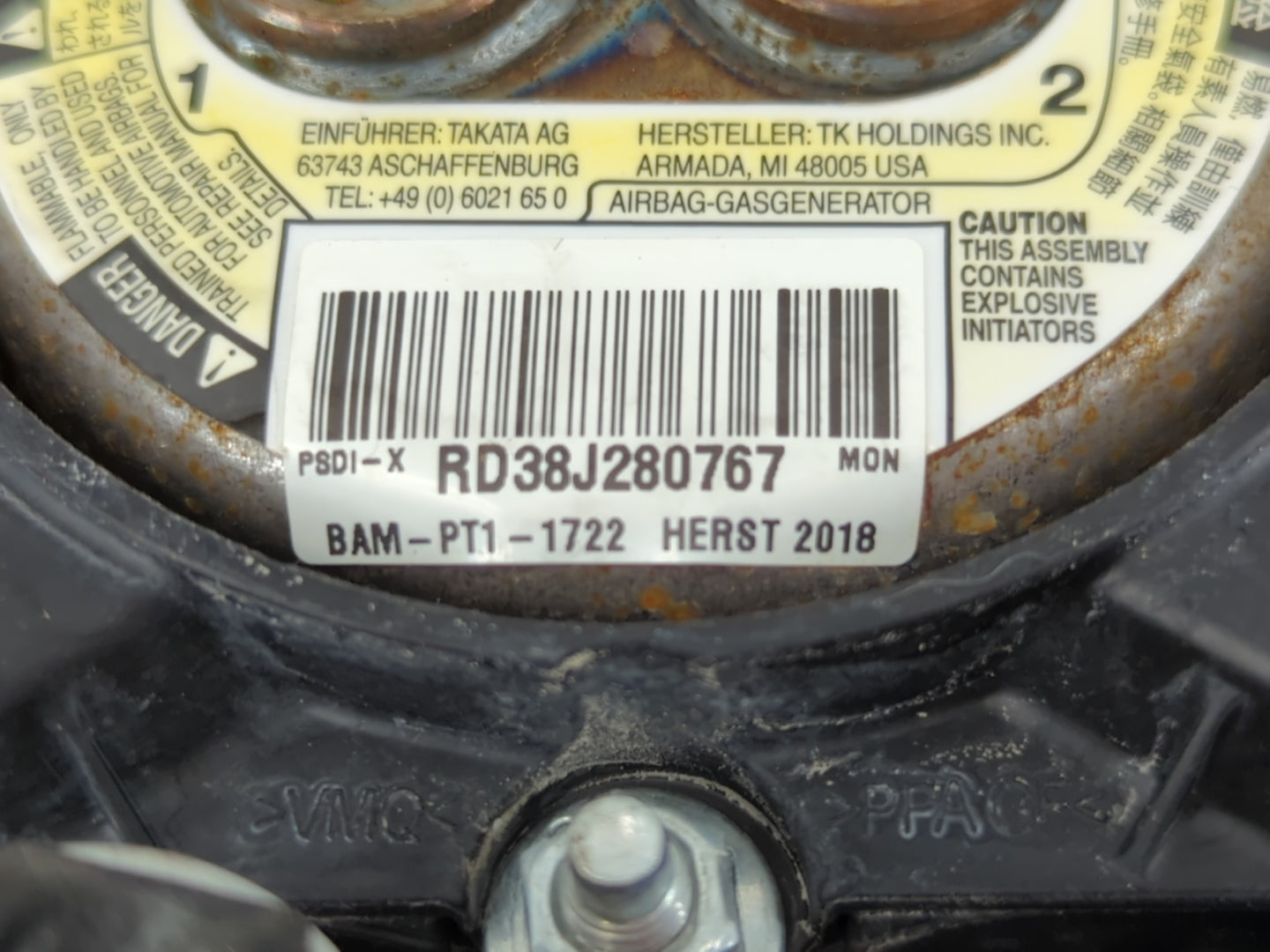 2016-2020 Mercedes-Benz Gla250 Air Bag Driver Left Steering Wheel Mounted P/N:RD38J280767 Fits OEM Used Auto Parts - Oemused
