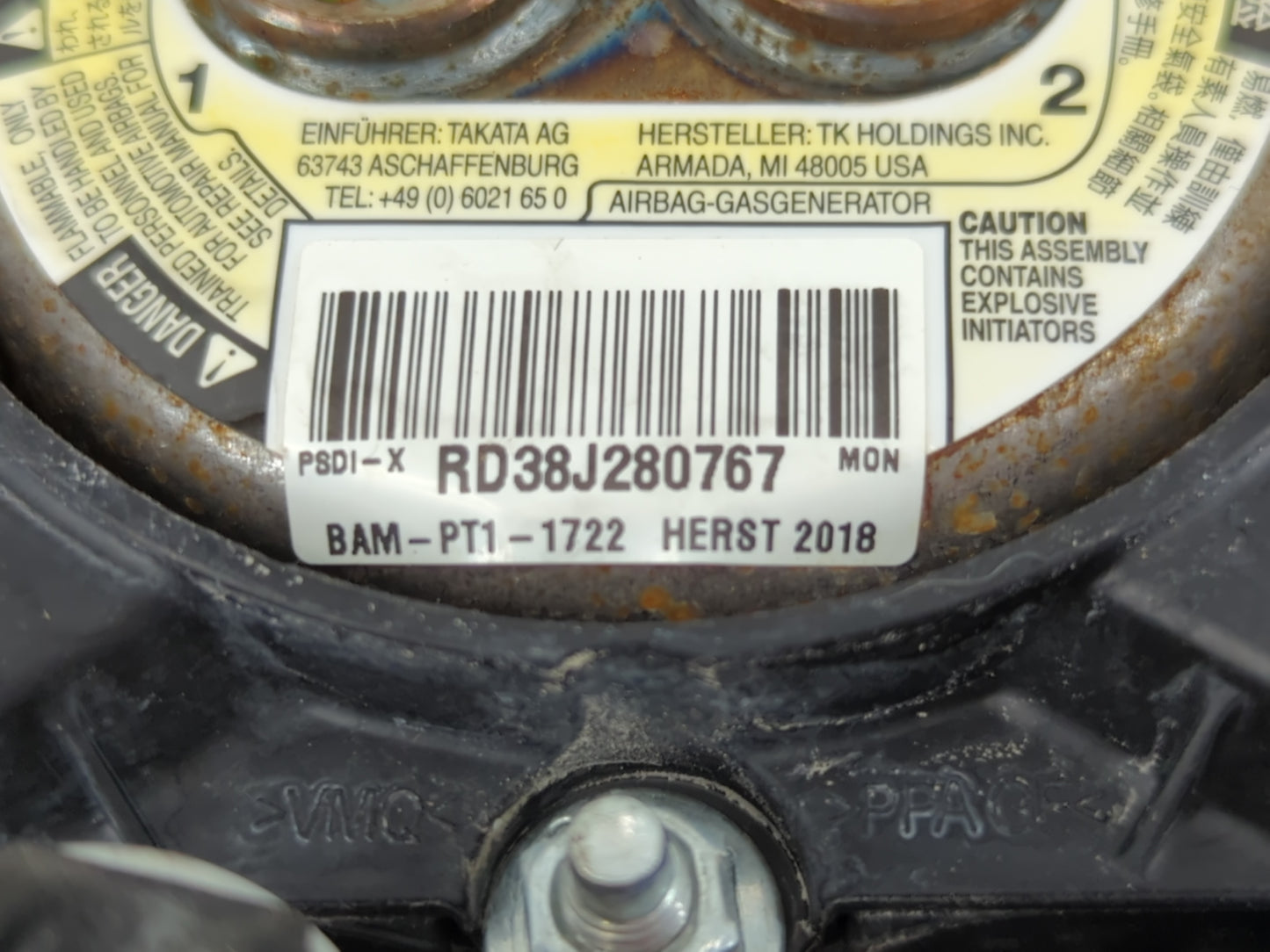 2016-2020 Mercedes-Benz Gla250 Air Bag Driver Left Steering Wheel Mounted P/N:RD38J280767 Fits OEM Used Auto Parts - Oemused