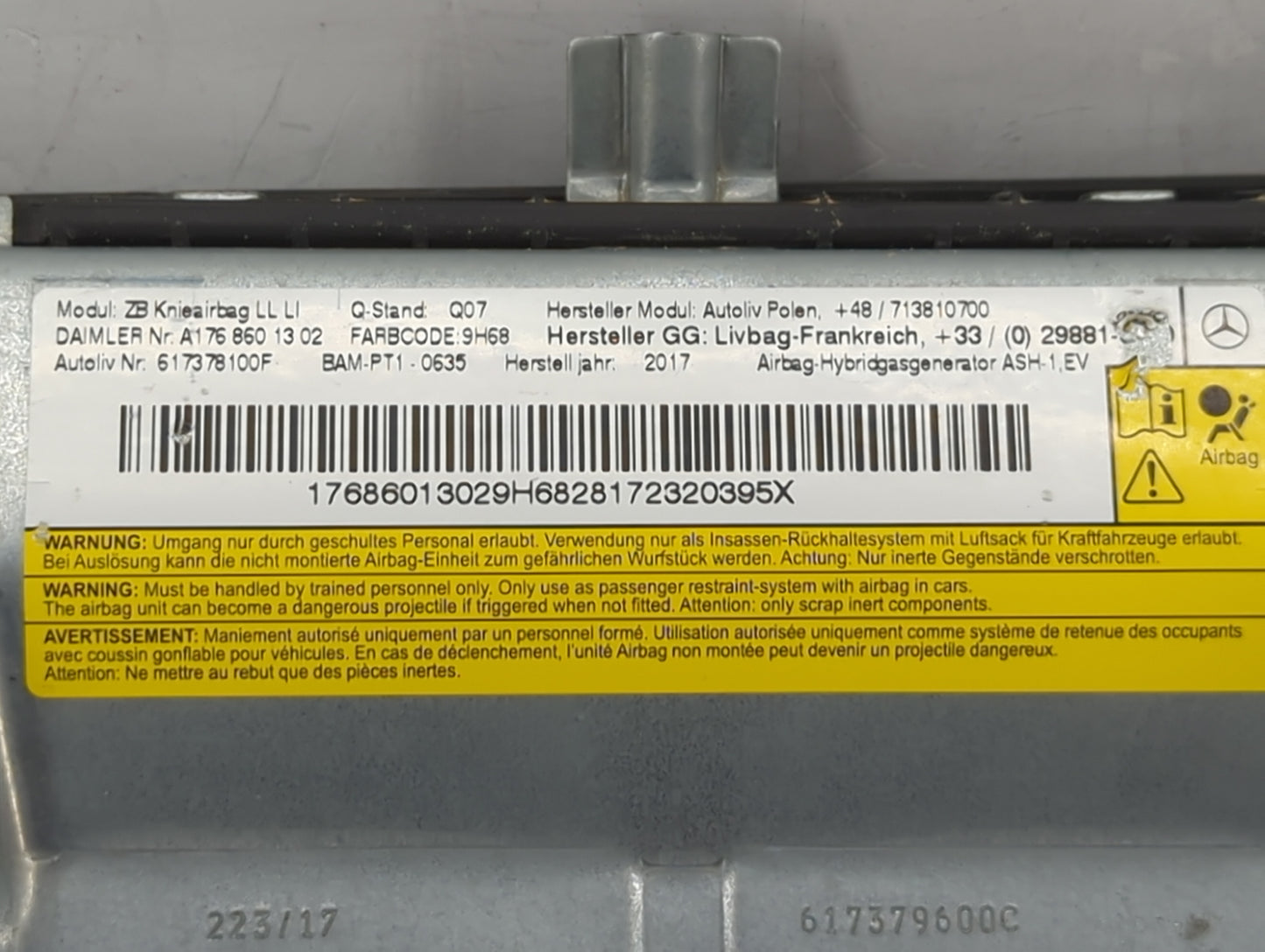 2015-2020 Mercedes-Benz Gla250 Air Bag Driver Left Knee OEM Fits Fits 2014 2015 2016 2017 2018 2019 2020 OEM Used Auto Parts