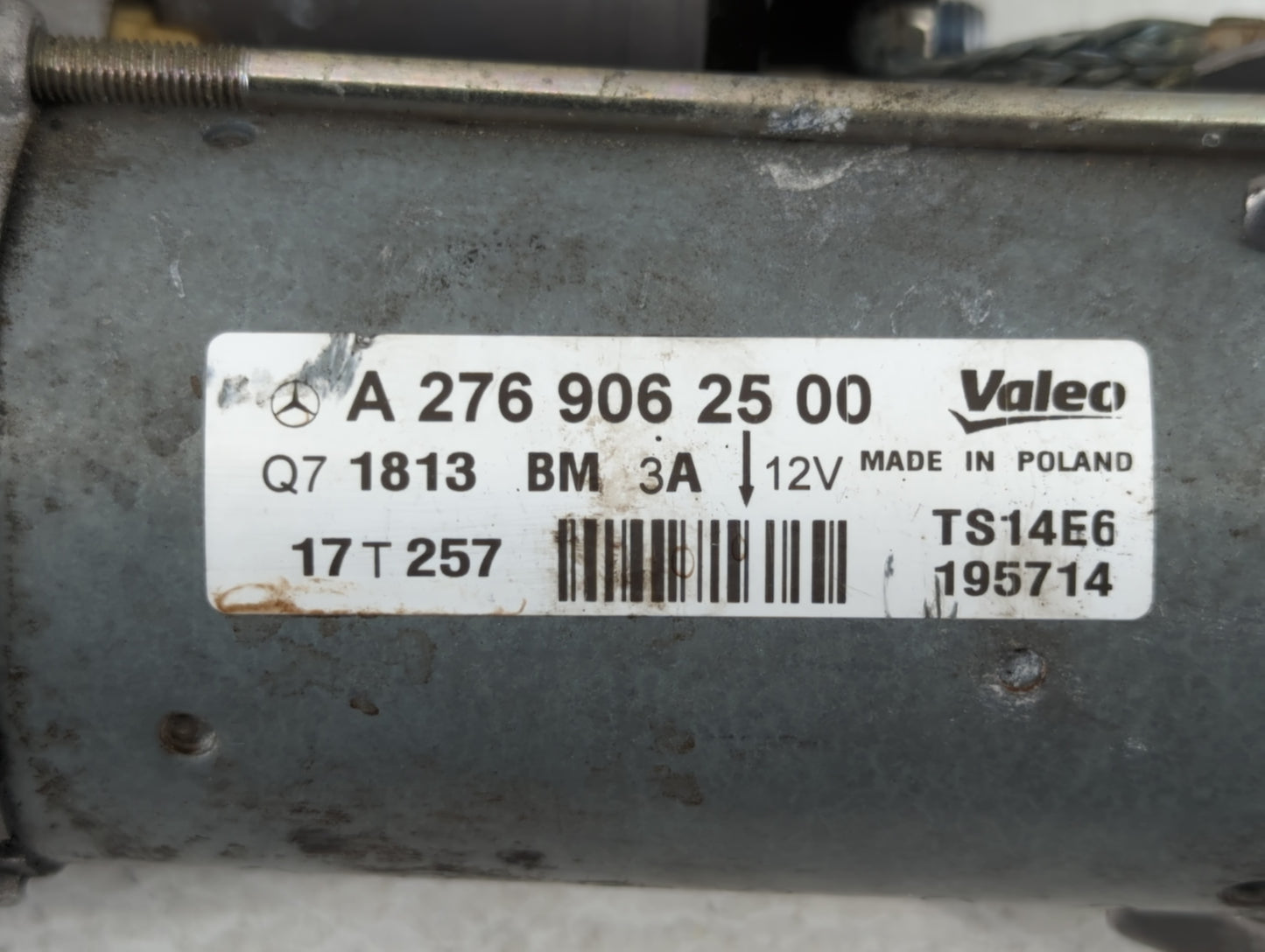 2017-2018 Mercedes-Benz Gle350 Car Starter Motor Solenoid OEM P/N:A 276 906 25 00 Fits OEM Used Auto Parts - Oemusedautopart
