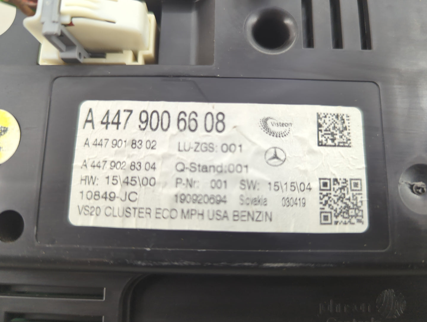 2017-2020 Mercedes-Benz Metris Instrument Cluster Speedometer Gauges P/N:A4479006608 A4479018302 Miles: Fits OEM Used Auto P
