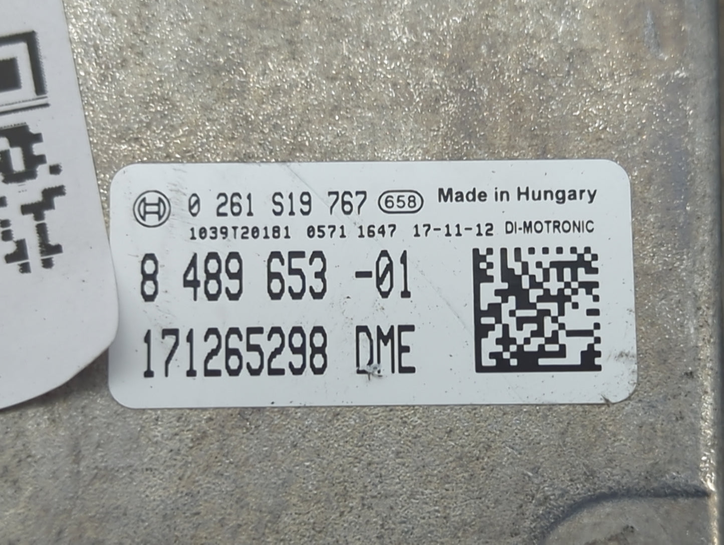 2018 Mini Clubman PCM Engine Control Computer ECU ECM PCU OEM P/N:0261S19767 8489653-01, 171265298 Fits Fits 2019 OEM Used A