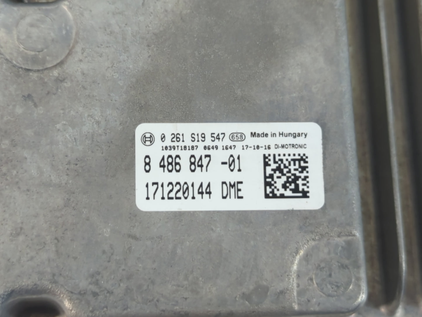 2018 Mini Cooper PCM Engine Control Computer ECU ECM PCU OEM P/N:8 486 847 -01 0 261 S19 547 Fits Fits 2016 2017 OEM Used Au