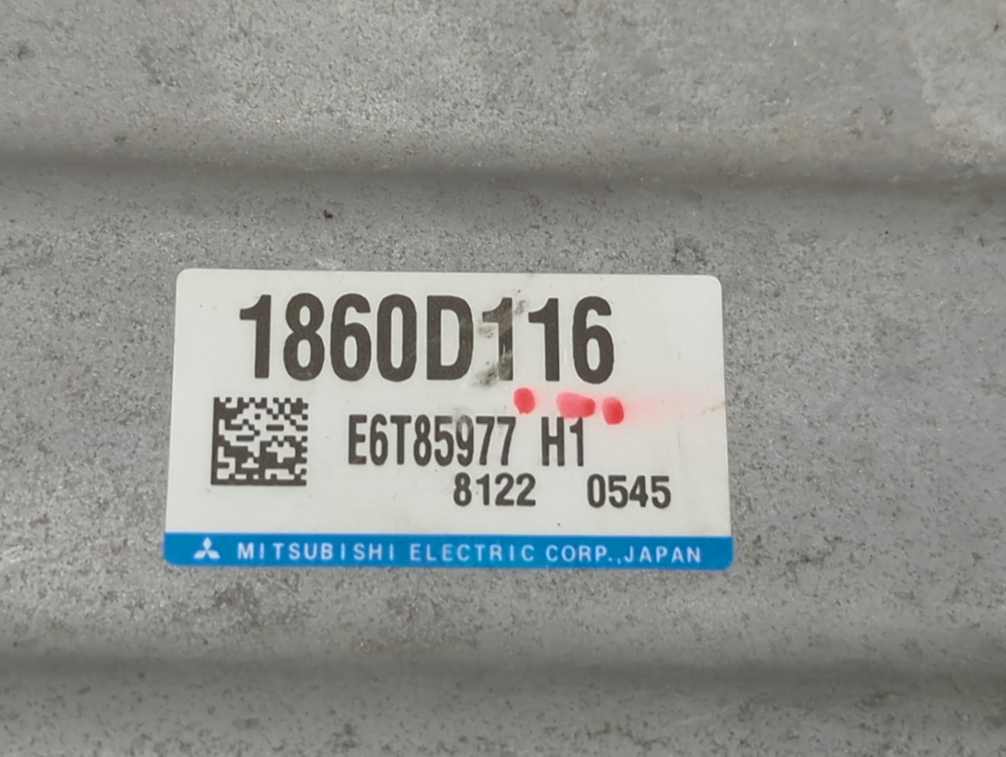 2018 Mitsubishi Eclipse Cross PCM Engine Control Computer ECU ECM PCU OEM P/N:1860D116 E6T85977 Fits OEM Used Auto Parts - O