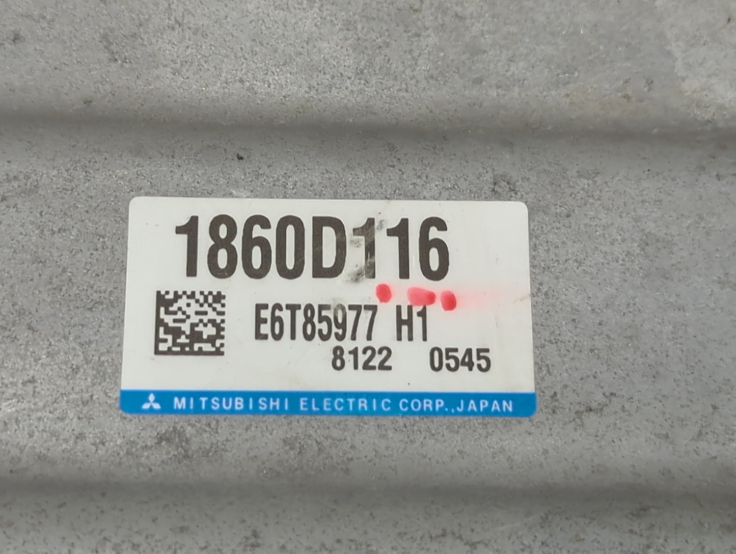 2018 Mitsubishi Eclipse Cross PCM Engine Control Computer ECU ECM PCU OEM P/N:1860D116 E6T85977 Fits OEM Used Auto Parts - O