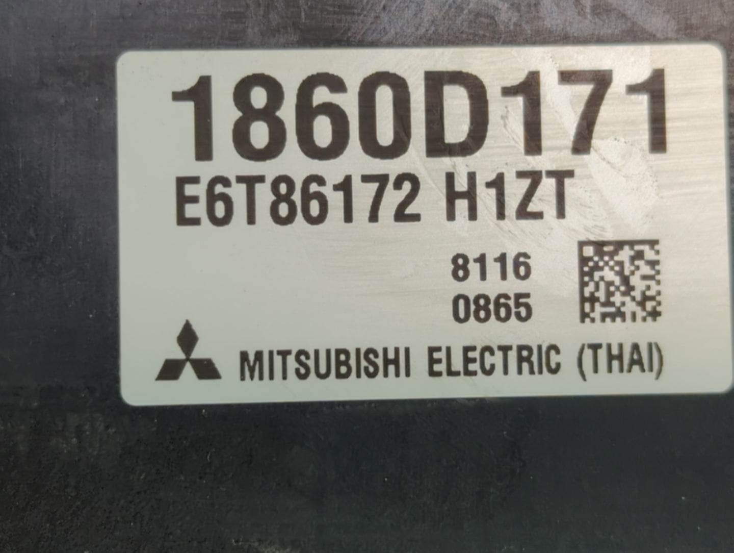 2018 Mitsubishi Mirage PCM Engine Control Computer ECU ECM PCU OEM P/N:1860D171 E6T86172 H1ZT Fits OEM Used Auto Parts - Oem