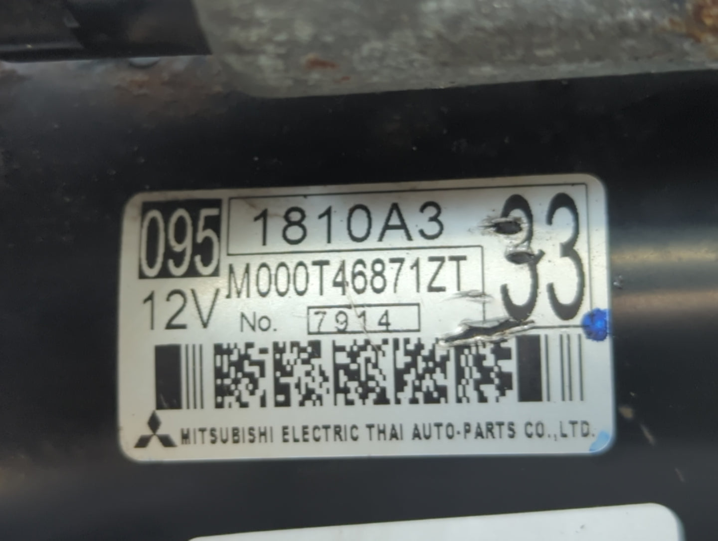 2018 Mitsubishi Mirage Car Starter Motor Solenoid OEM P/N:M000T46871ZT 0951810A3 Fits OEM Used Auto Parts - Oemusedautoparts