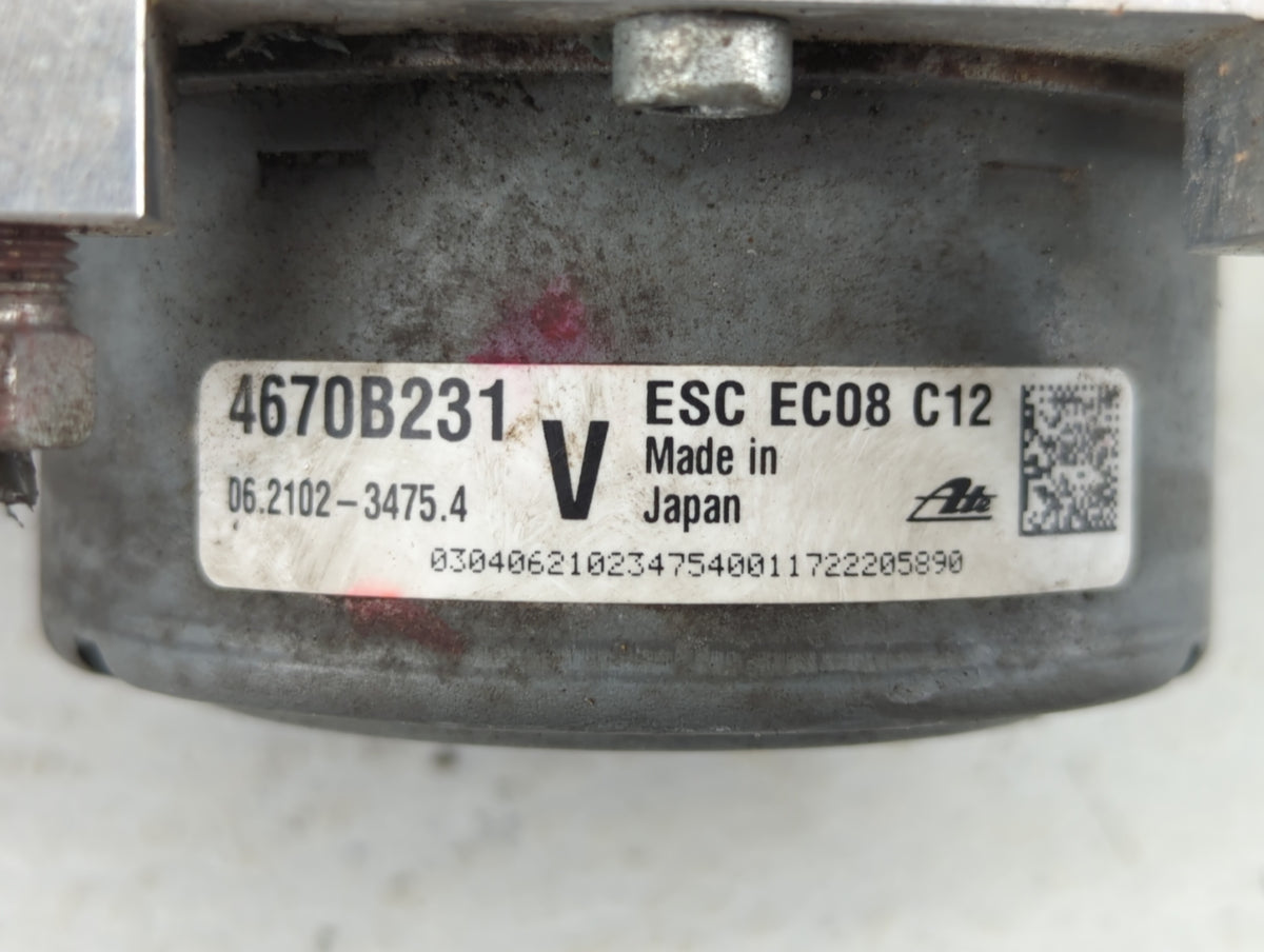2018 Mitsubishi Outlander Anti-Lock Brake ABS Pump Module Actuator OEM P/N:4670B231 Fits OEM Used Auto Parts - Oemusedautopa