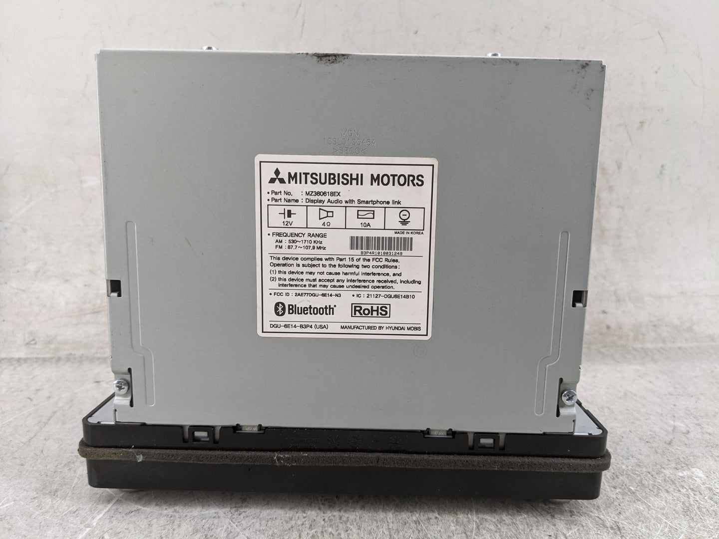 2018 Mitsubishi Outlander Sport Radio AM FM Cd Player Receiver Replacement P/N:MZ360618EX 2AE77DGU-6E14-N3, 21127-DGU6E14B10