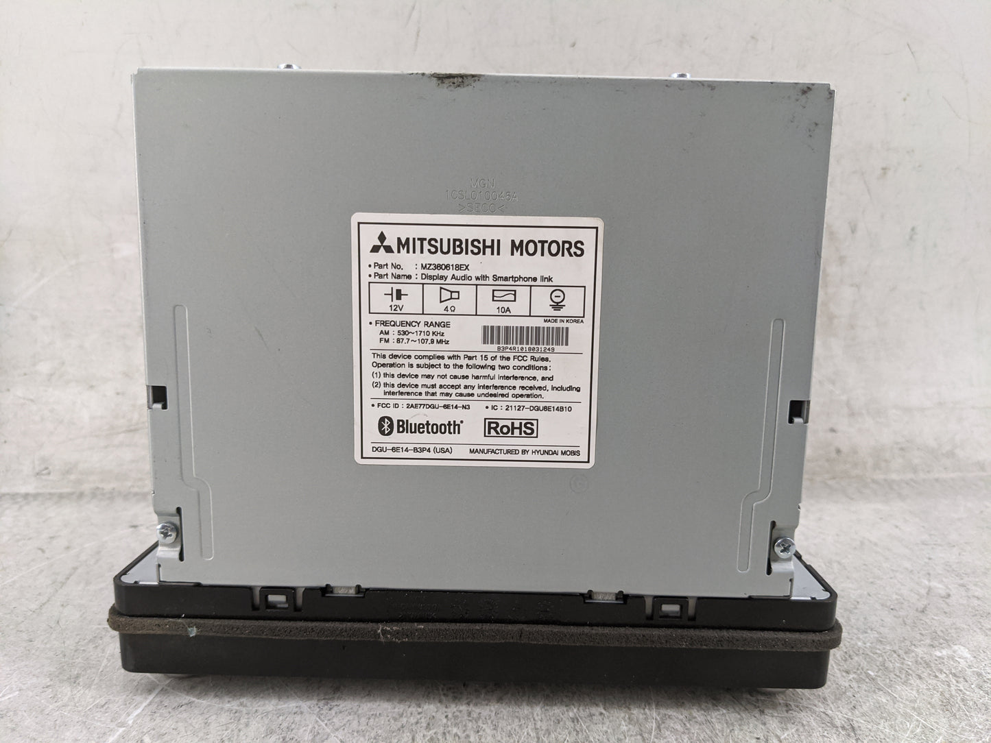 2018 Mitsubishi Outlander Sport Radio AM FM Cd Player Receiver Replacement P/N:MZ360618EX 2AE77DGU-6E14-N3, 21127-DGU6E14B10