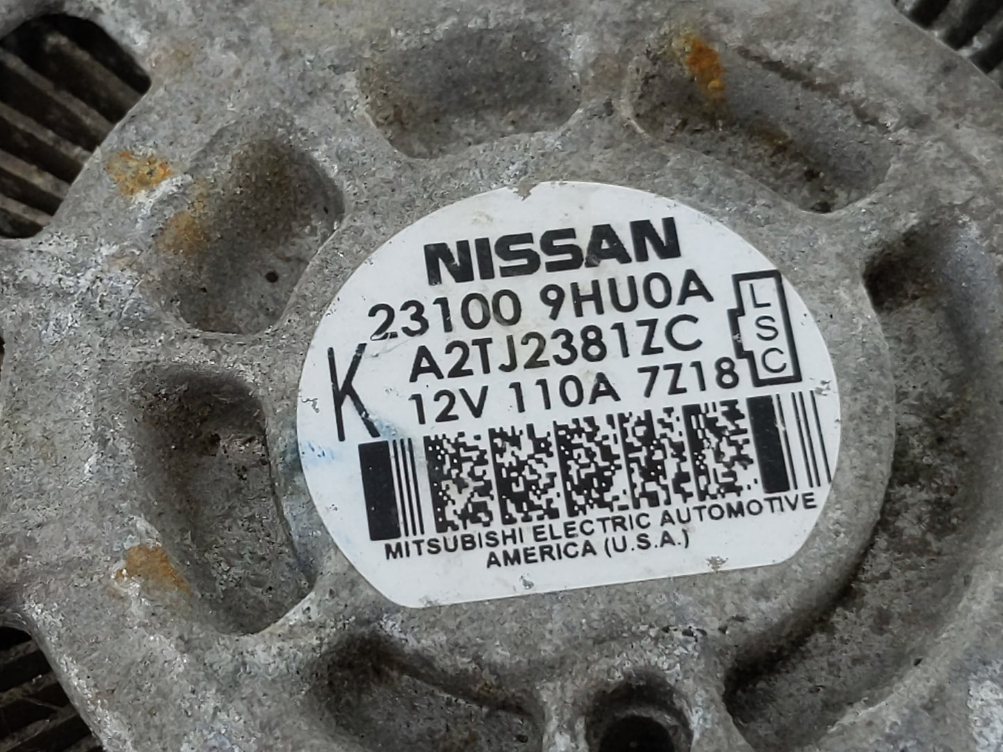 2018 Nissan Altima Alternator Replacement Generator Charging Assembly Engine OEM P/N:23100 9HU0A Fits OEM Used Auto Parts - 