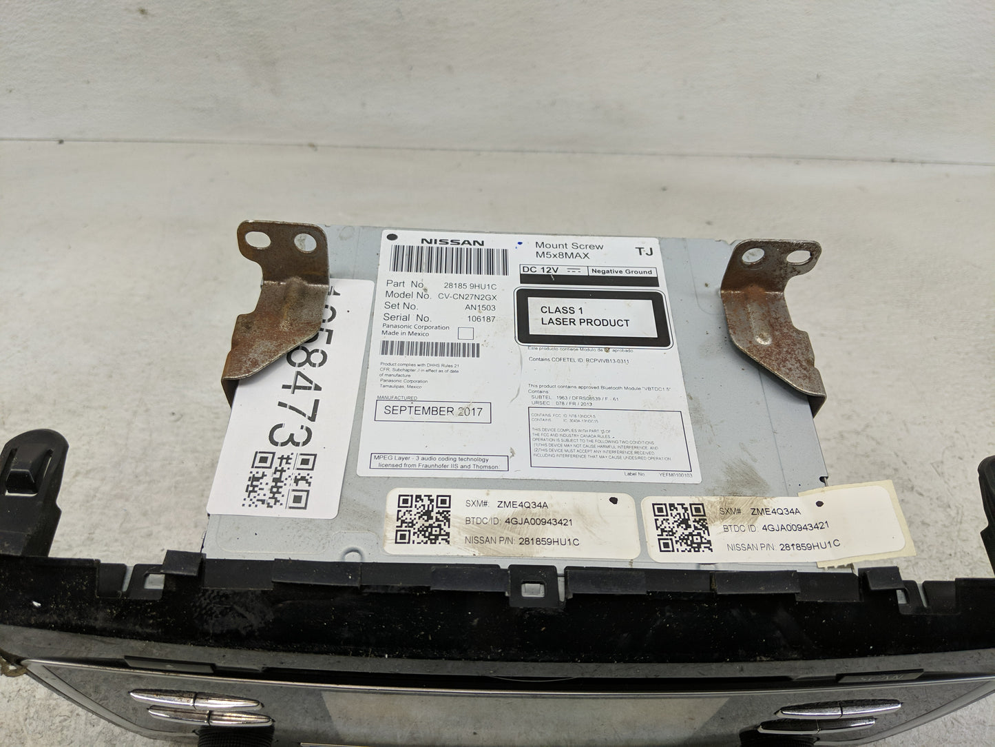 2018 Nissan Altima Radio AM FM Cd Player Receiver Replacement P/N:28185 9HU1C Fits OEM Used Auto Parts - Oemusedautoparts1.c