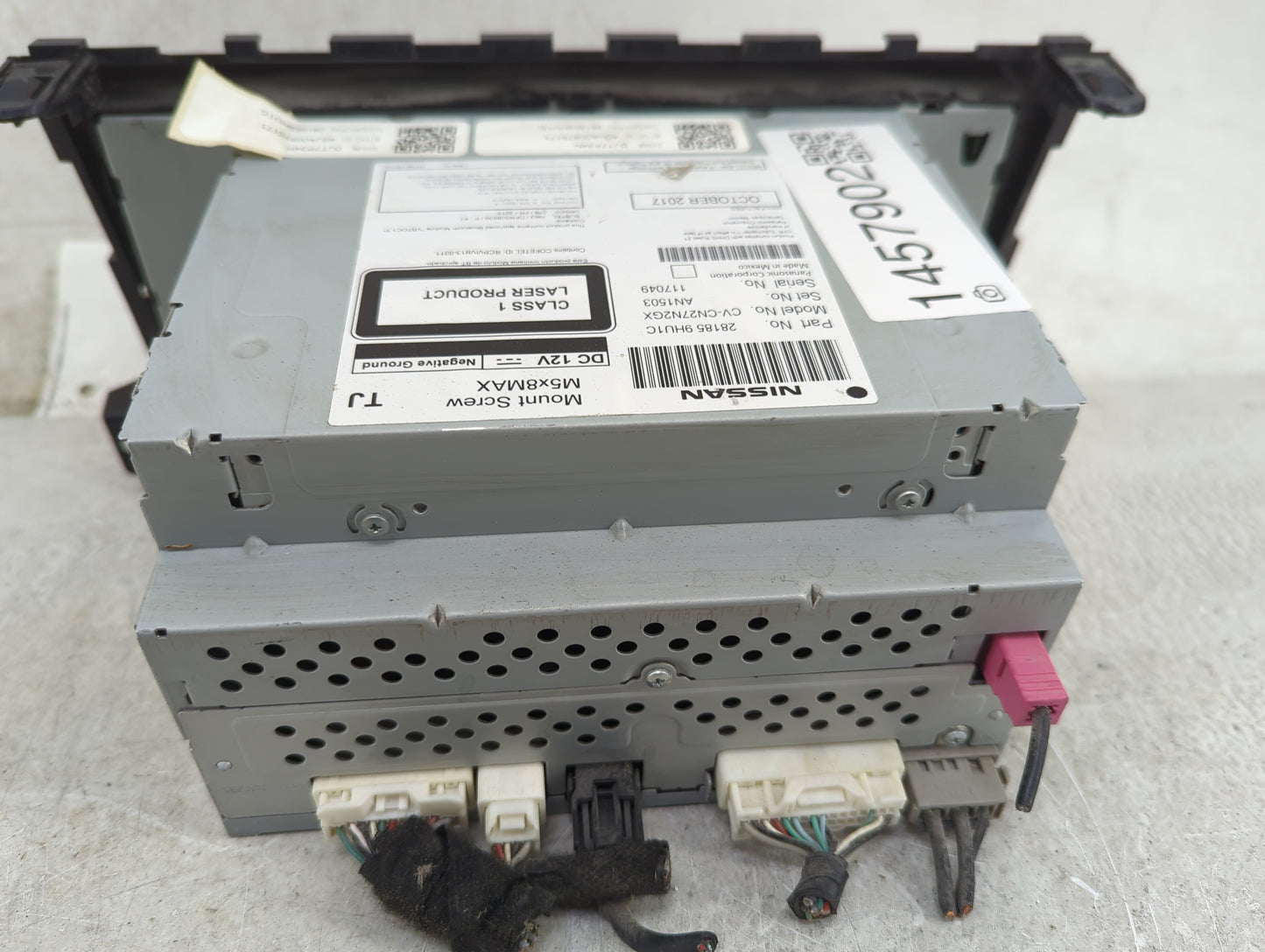2018 Nissan Altima Radio AM FM Cd Player Receiver Replacement P/N:281859HU1C CV-CN27N2GX Fits OEM Used Auto Parts - Oemuseda