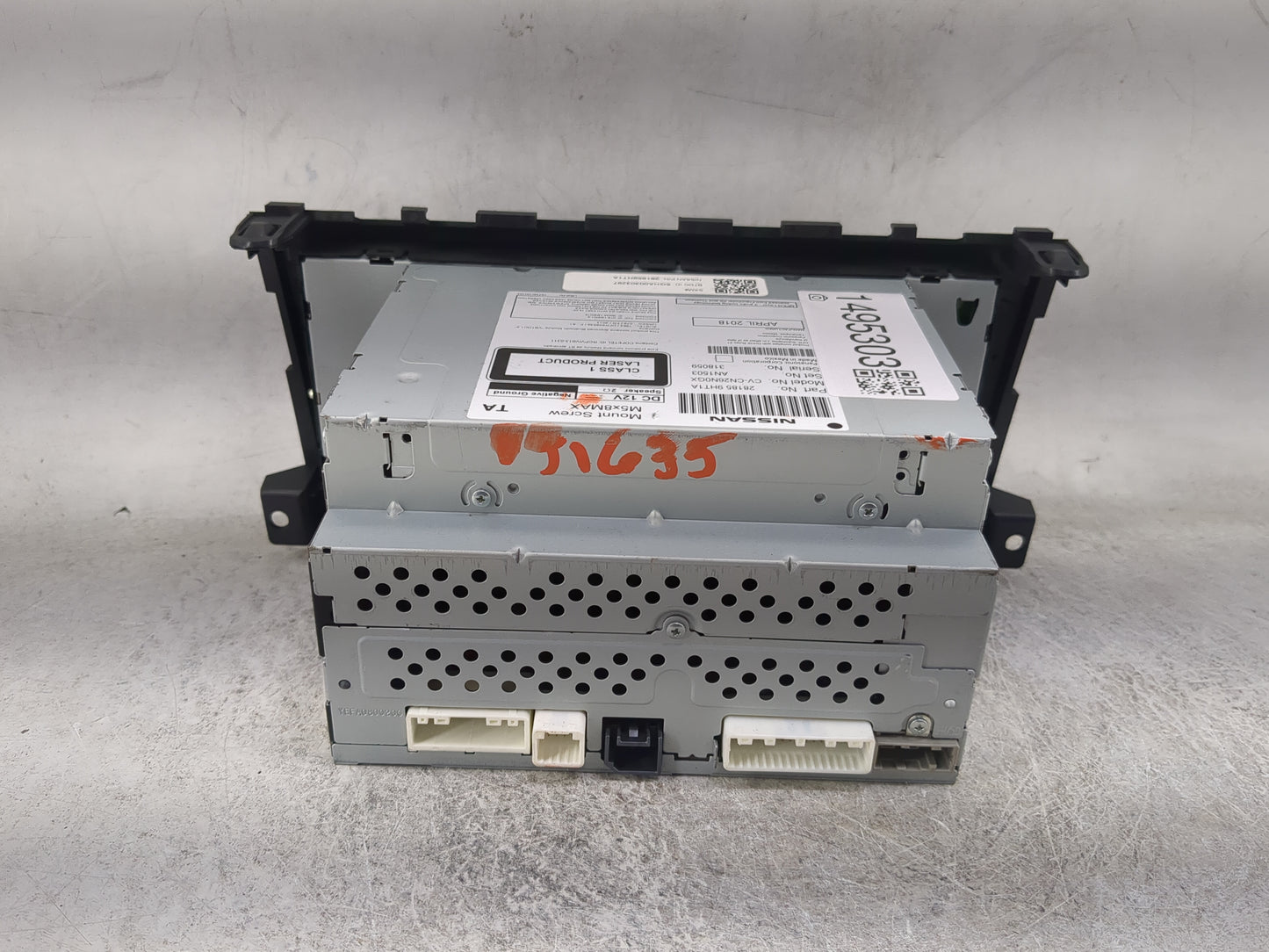 2017-2018 Nissan Altima Radio AM FM Cd Player Receiver Replacement P/N:28185 9HT1A CV-CN26N0GX Fits Fits 2017 2018 OEM Used 
