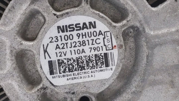 2018 Nissan Altima Alternator Replacement Generator Charging Assembly Engine OEM P/N:23100 9HU0A Fits OEM Used Auto Parts