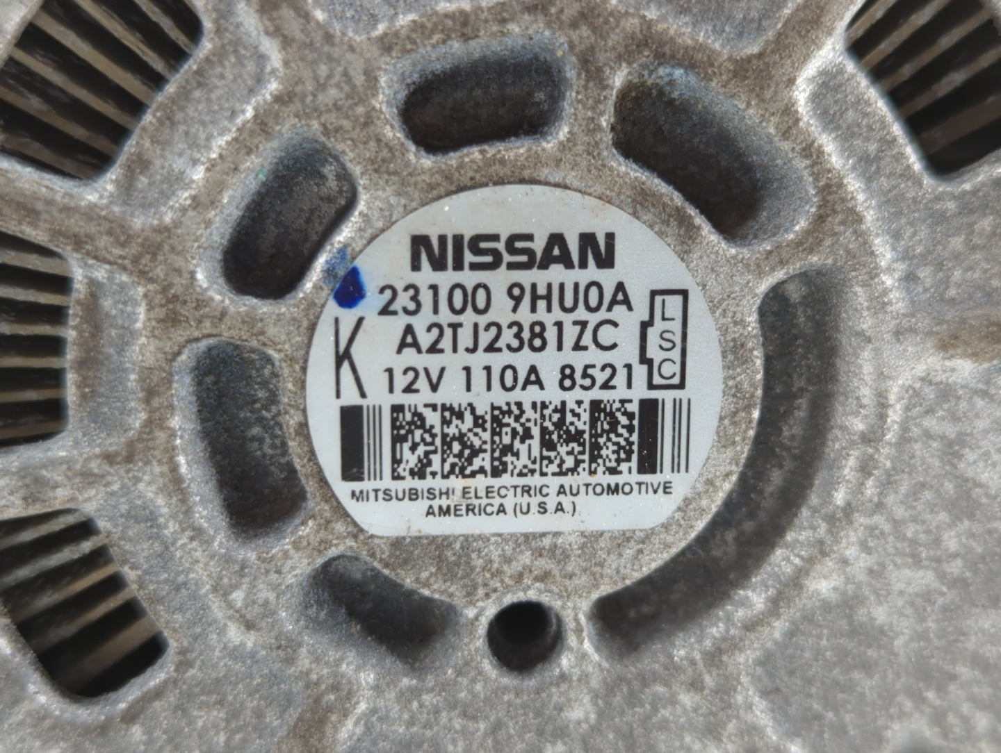 2018 Nissan Altima Alternator Replacement Generator Charging Assembly Engine OEM P/N:23100 9HU0A Fits OEM Used Auto Parts - 