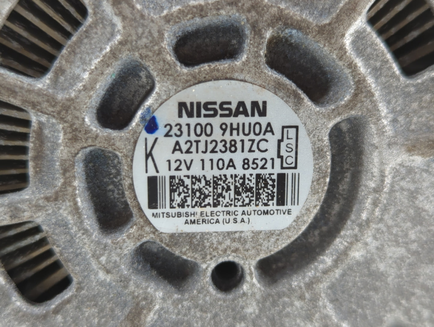 2018 Nissan Altima Alternator Replacement Generator Charging Assembly Engine OEM P/N:23100 9HU0A Fits OEM Used Auto Parts - 