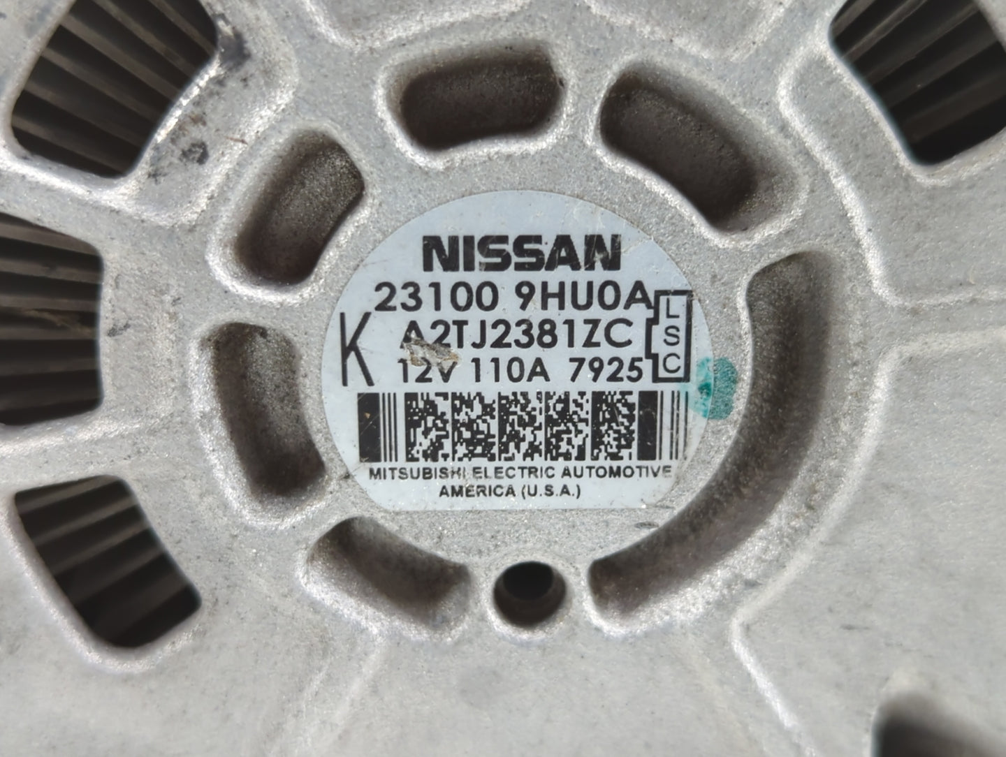 2018 Nissan Altima Alternator Replacement Generator Charging Assembly Engine OEM P/N:23100 9HU0A Fits OEM Used Auto Parts - 