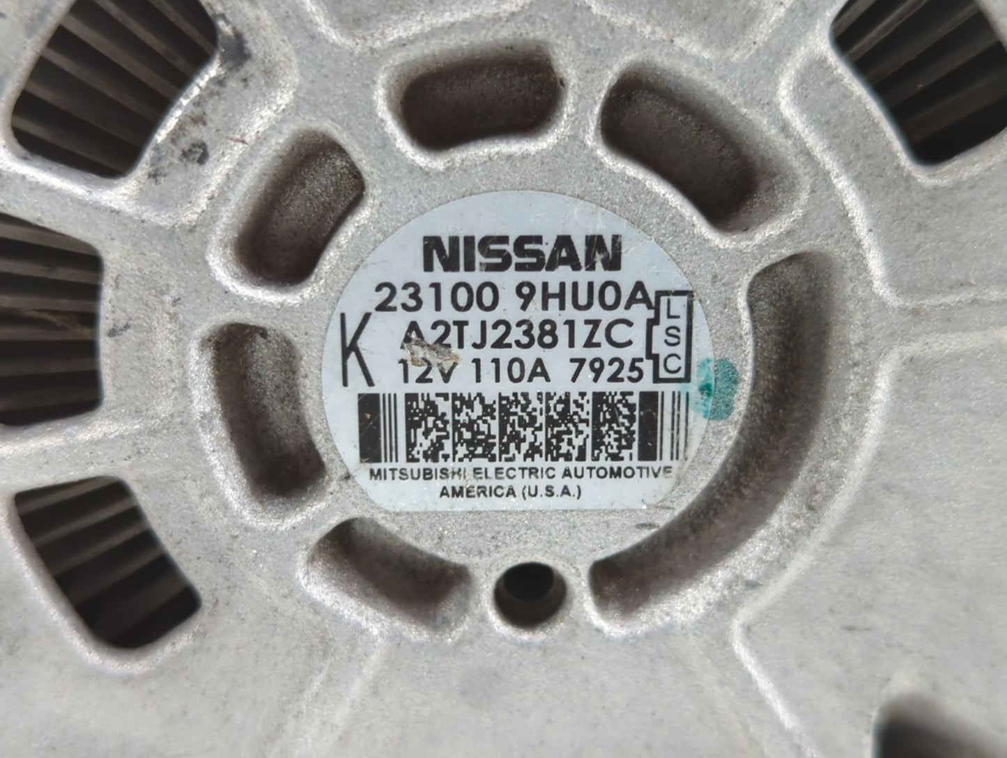 2018 Nissan Altima Alternator Replacement Generator Charging Assembly Engine OEM P/N:23100 9HU0A Fits OEM Used Auto Parts - 