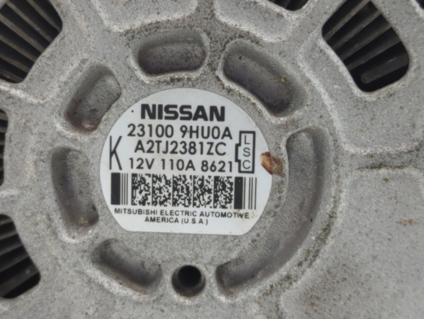 2018 Nissan Altima Alternator Replacement Generator Charging Assembly Engine OEM P/N:23100 9HU0A Fits OEM Used Auto Parts - 