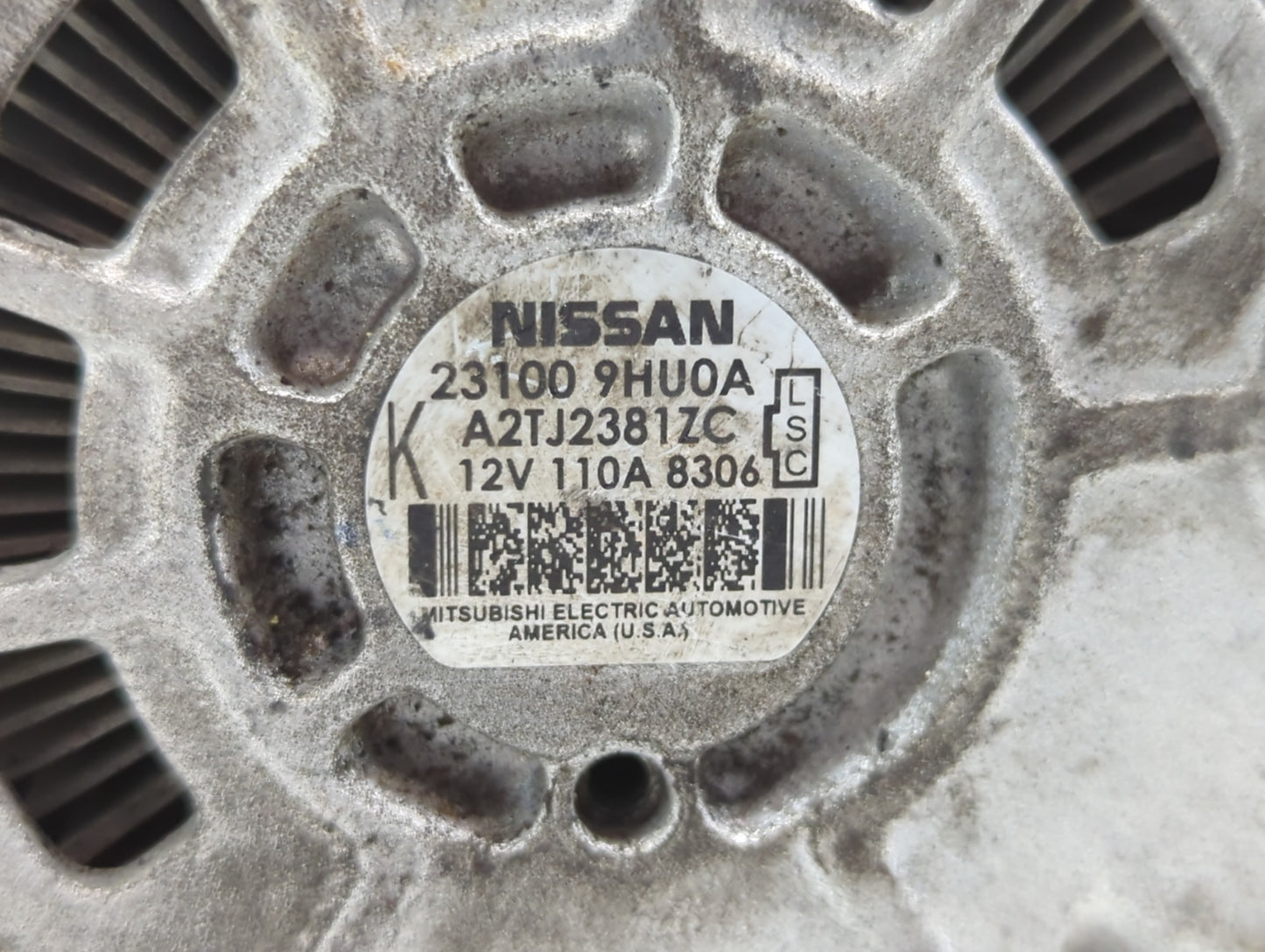 2018 Nissan Altima Alternator Replacement Generator Charging Assembly Engine OEM P/N:23100 9HU0A Fits OEM Used Auto Parts - 