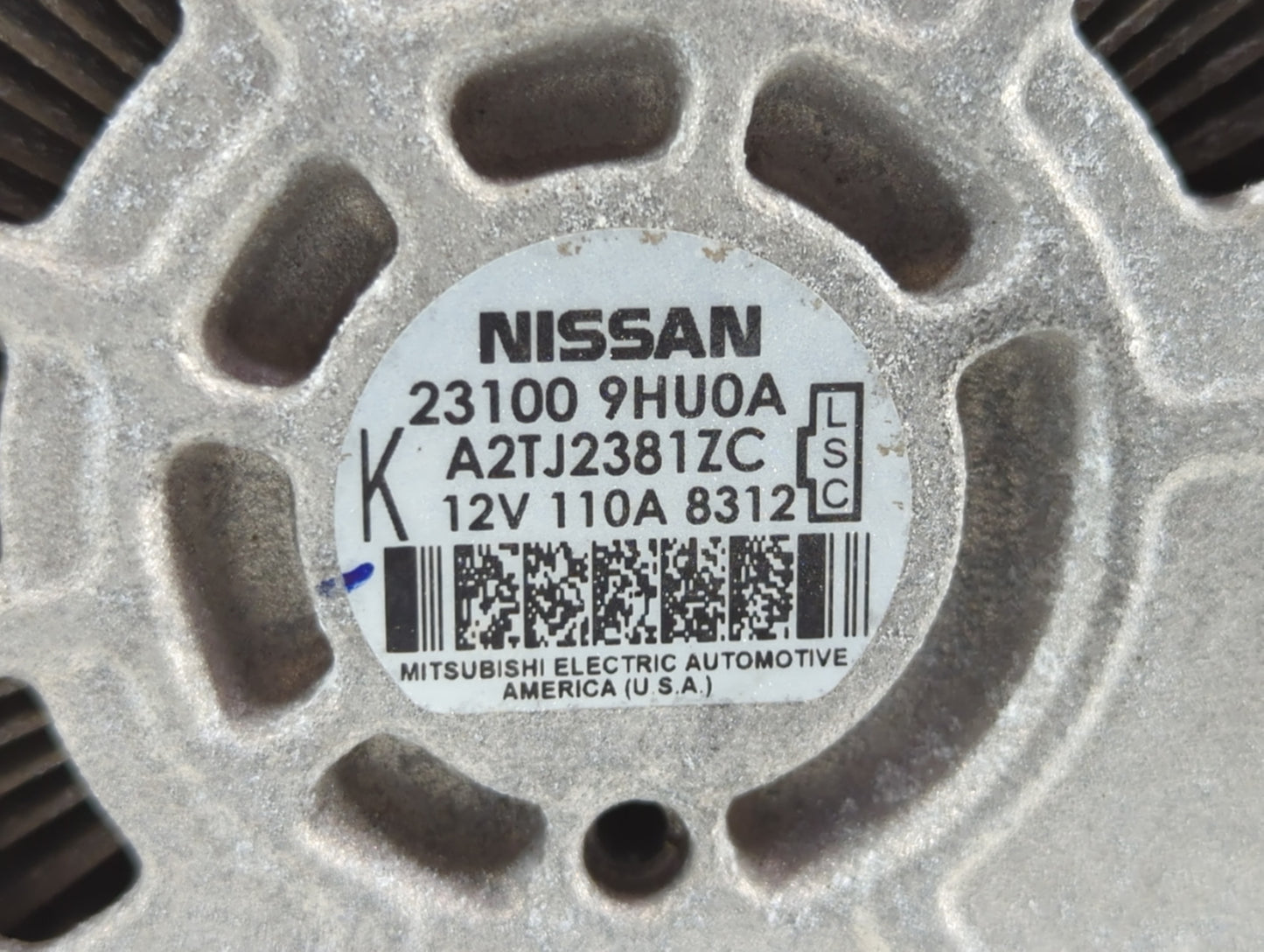 2018 Nissan Altima Alternator Replacement Generator Charging Assembly Engine OEM P/N:23100 9HU0A Fits OEM Used Auto Parts - 