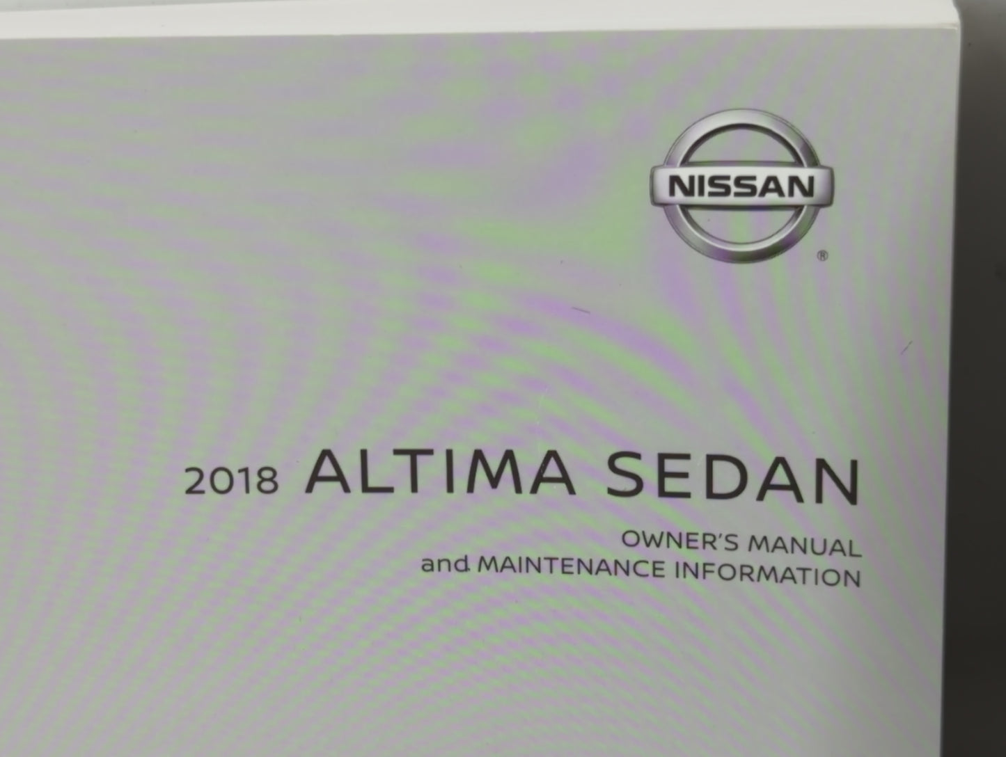 2018 Nissan Altima Owners Manual Book Guide P/N:OM18EA 0L33U1 OEM Used Auto Parts - Oemusedautoparts1.com