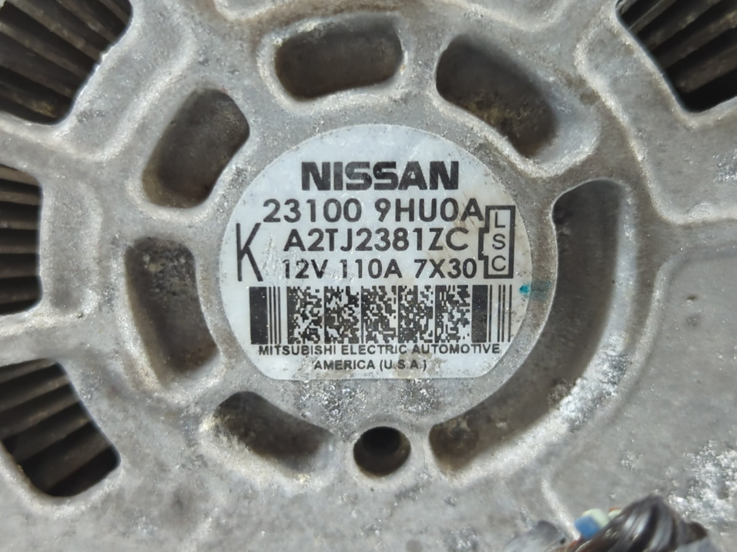 2018 Nissan Altima Alternator Replacement Generator Charging Assembly Engine OEM P/N:A2T2381ZC 23100 9HU0A Fits OEM Used Aut