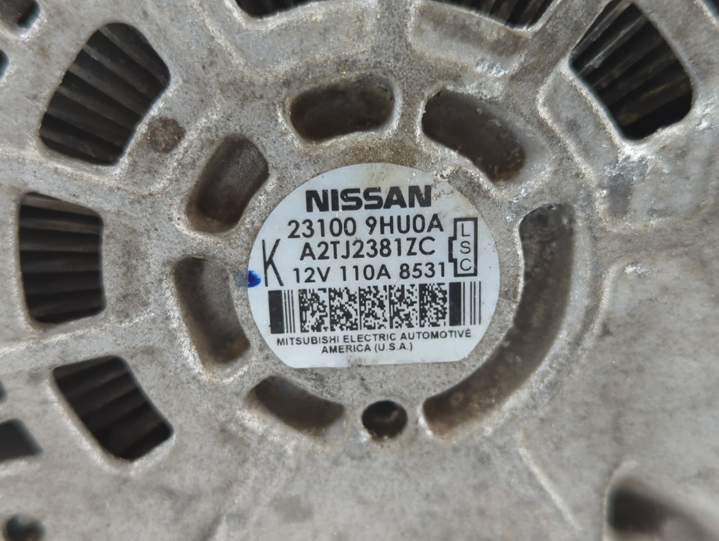2018 Nissan Altima Alternator Replacement Generator Charging Assembly Engine OEM P/N:22100 9HU0A Fits OEM Used Auto Parts - 