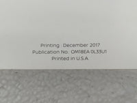 2018 Nissan Altima Owners Manual Book Guide P/N:OM18EA 0L33U1 OEM Used Auto Parts - Oemusedautoparts1.com