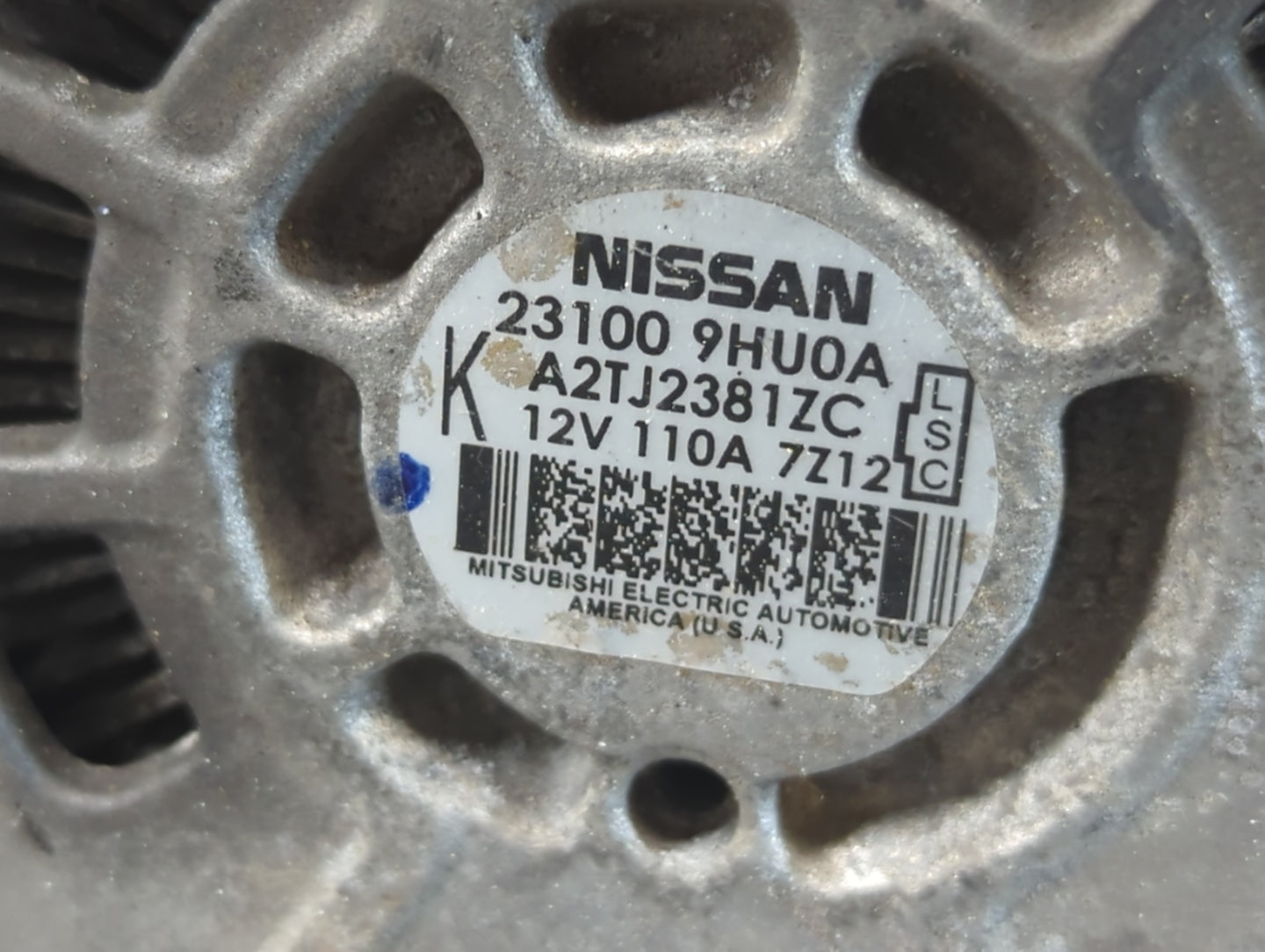 2018 Nissan Altima Alternator Replacement Generator Charging Assembly Engine OEM P/N:A2TJ2381ZC 23100 9HU0A Fits OEM Used Au