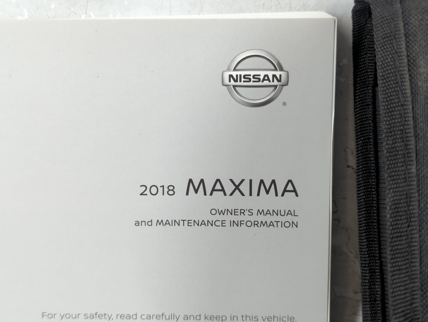 2018 Nissan Maxima Owners Manual Book Guide P/N:OM18EA 0A36U0 OEM Used Auto Parts - Oemusedautoparts1.com