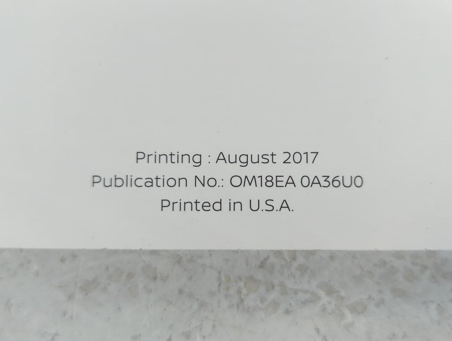 2018 Nissan Maxima Owners Manual Book Guide P/N:OM18EA 0A36U0 OEM Used Auto Parts - Oemusedautoparts1.com