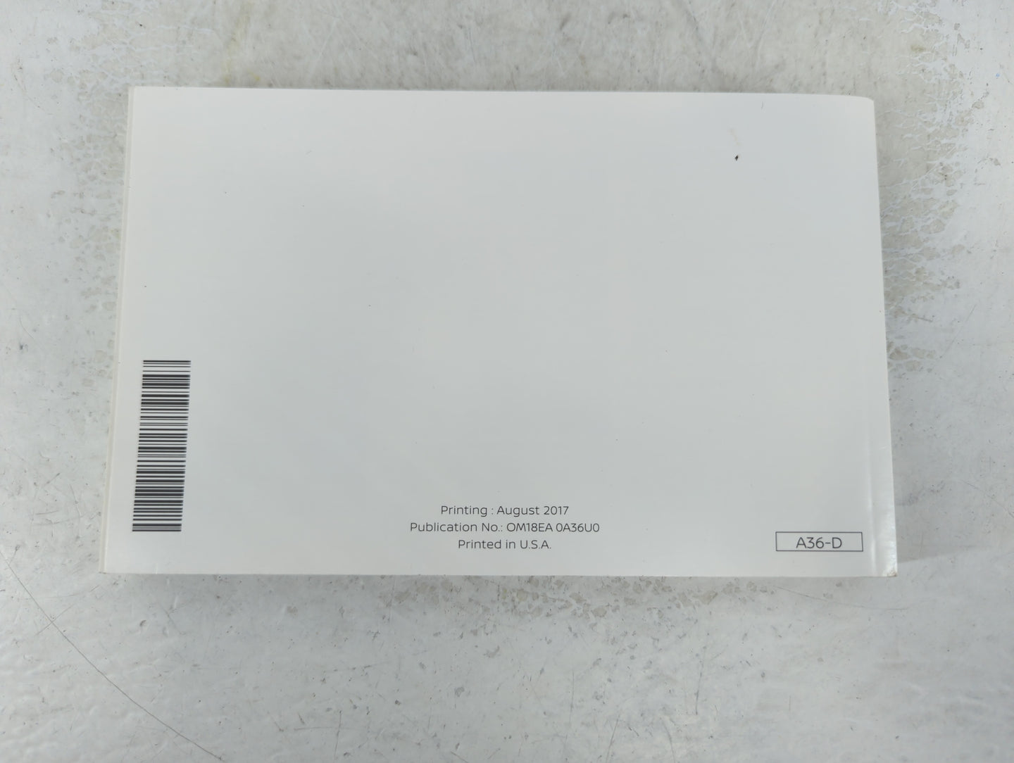 2018 Nissan Maxima Owners Manual Book Guide P/N:OM18EA 0A36U0 OEM Used Auto Parts - Oemusedautoparts1.com