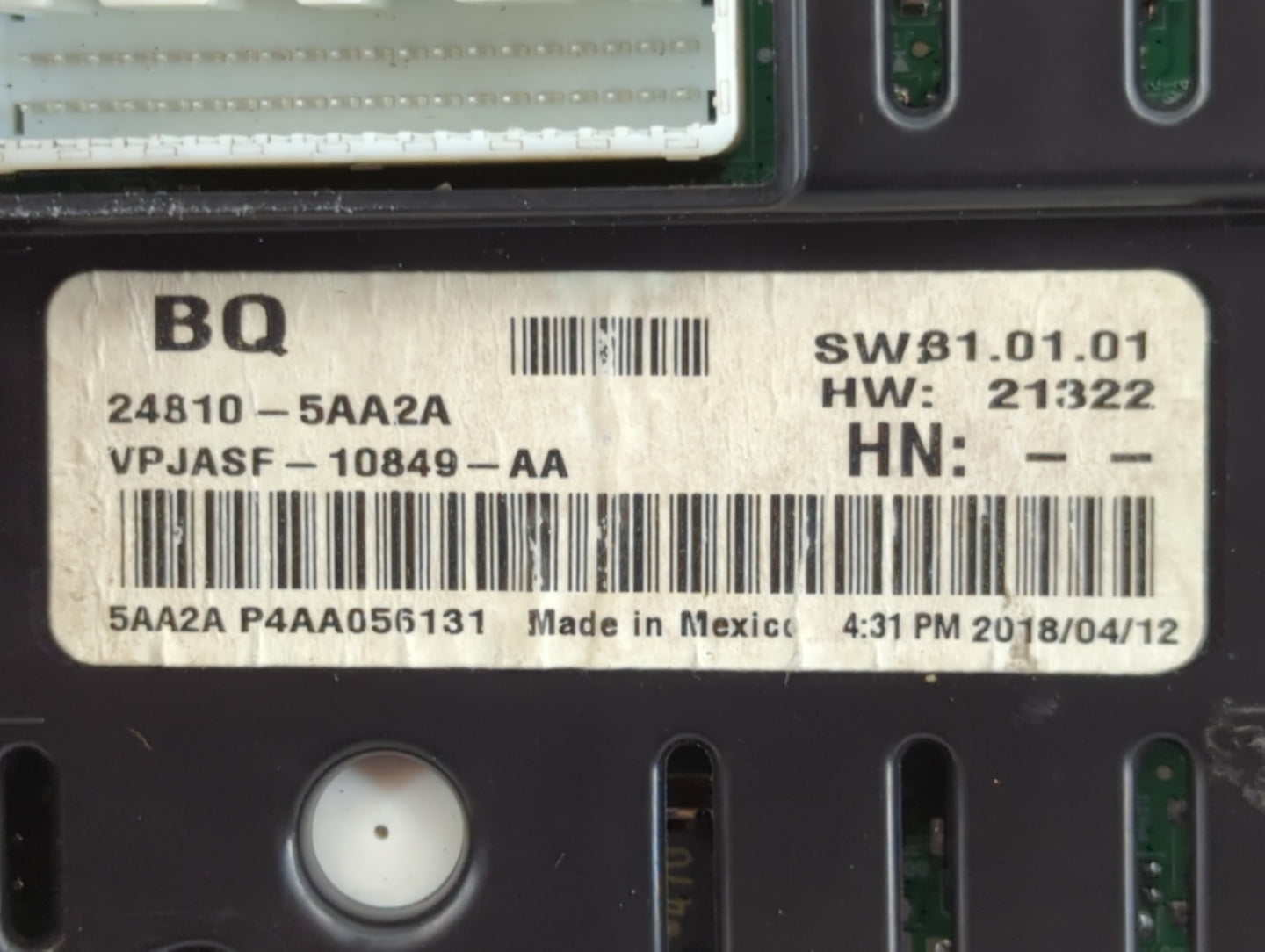 2018 Nissan Murano Instrument Cluster Speedometer Gauges P/N:24810-5AA2A Fits OEM Used Auto Parts - Oemusedautoparts1.com