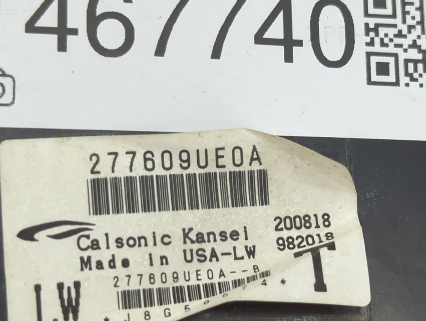 2018-2018 Nissan Murano Temperature Control Module 277609ue0a|j8g59574 - Oemusedautoparts1.com