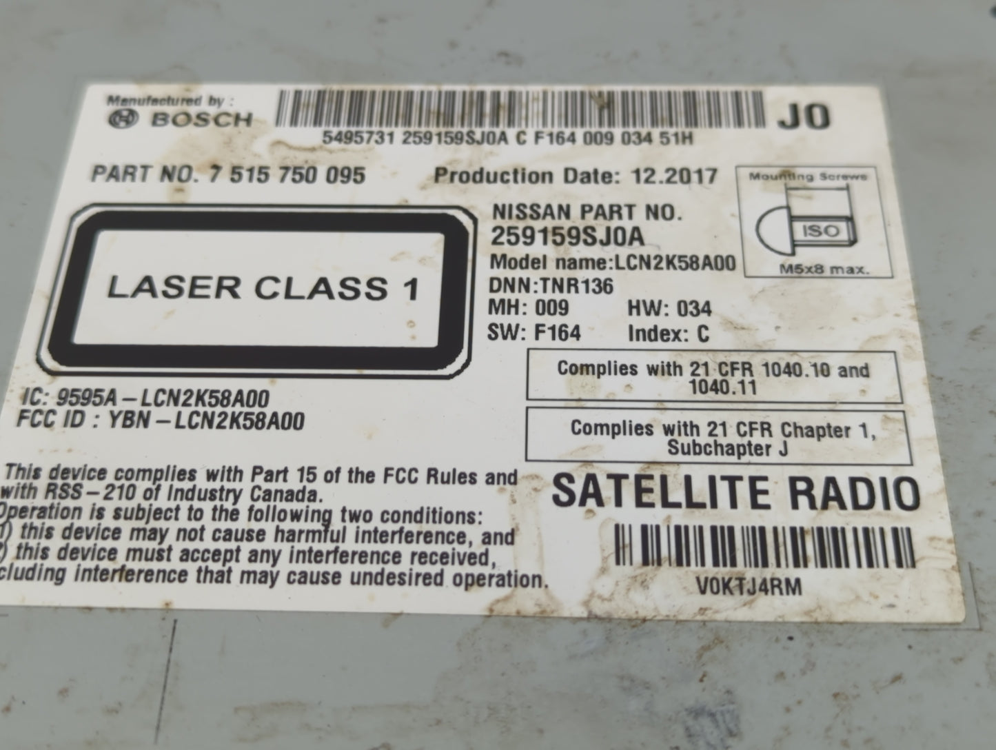 2018-2019 Nissan Nv200 Radio AM FM Cd Player Receiver Replacement Fits Fits 2018 2019 OEM Used Auto Parts - Oemusedautoparts
