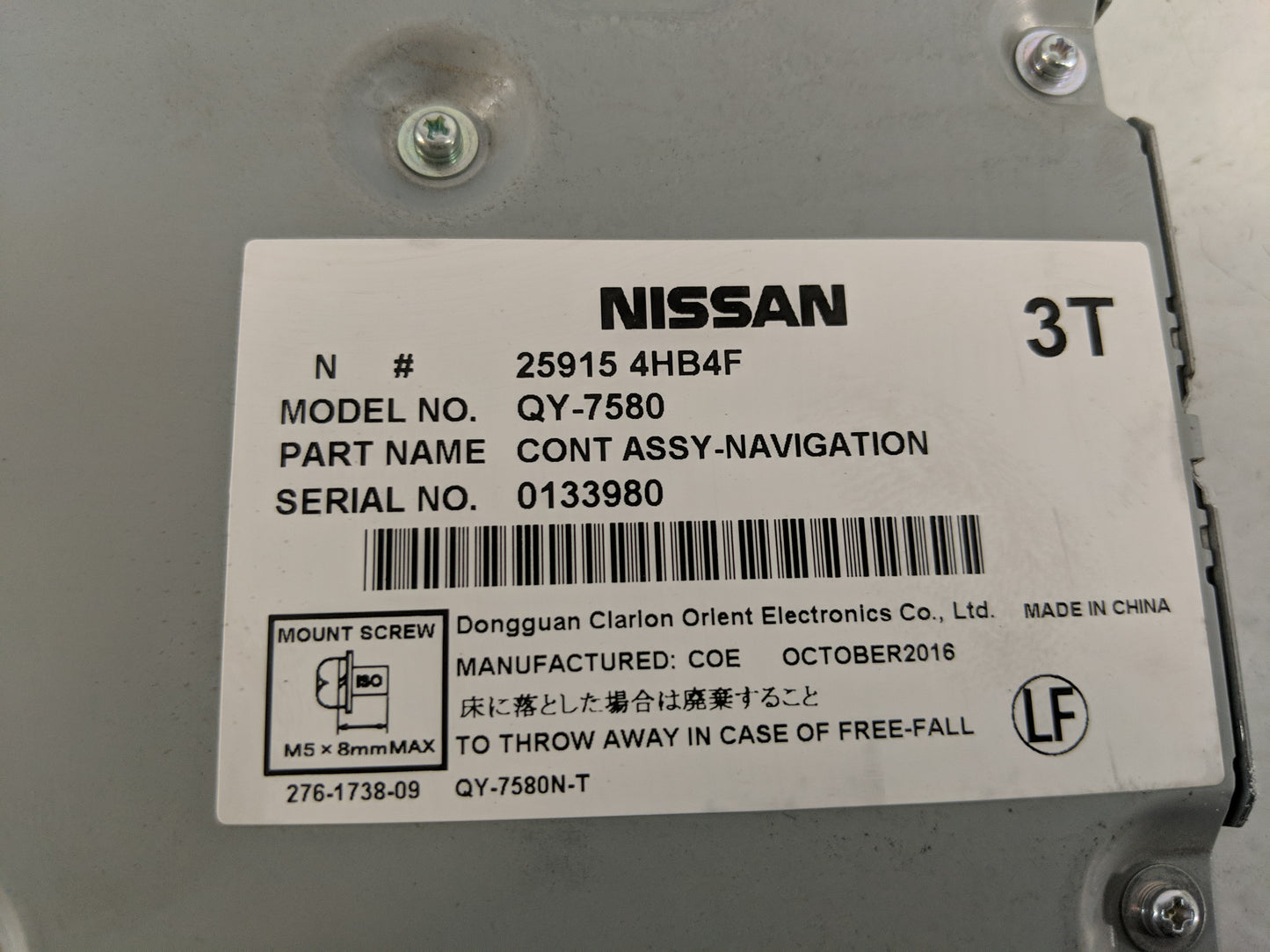 2018-2020 Nissan Pathfinder Radio AM FM Cd Player Receiver Replacement P/N:9PJ3E 210233 Fits Fits 2018 2019 2020 OEM Used Au
