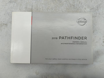 2018 Nissan Pathfinder Owners Manual Book Guide P/N:OM18EA 0R52U0 OEM Used Auto Parts - Oemusedautoparts1.com
