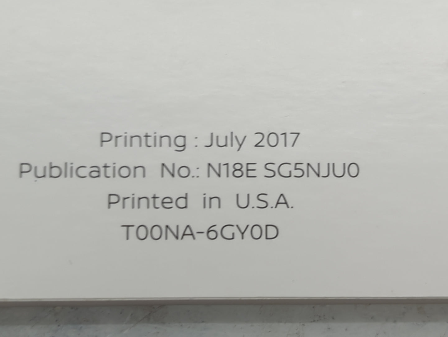 2018 Nissan Pathfinder Owners Manual Book Guide P/N:N18E SG5NJU0 T00NA-6GY0D, LL18EA NALLU1, SG5NJ-N OEM Used Auto Parts - O