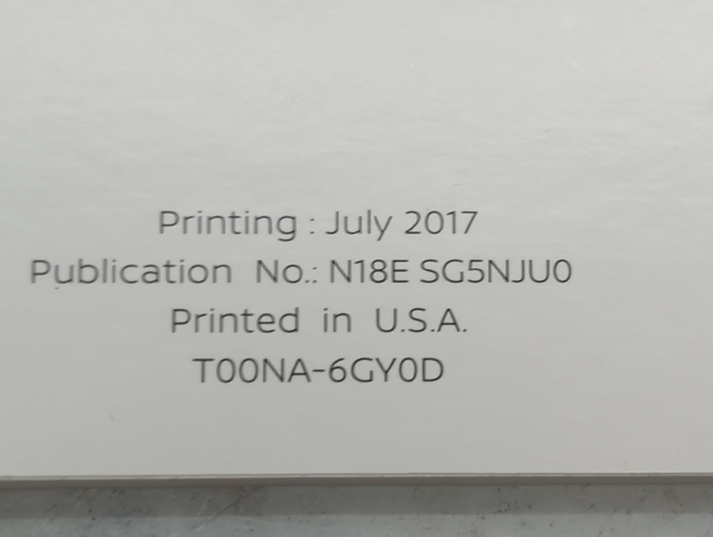 2018 Nissan Pathfinder Owners Manual Book Guide P/N:N18E SG5NJU0 T00NA-6GY0D, LL18EA NALLU1, SG5NJ-N OEM Used Auto Parts - O