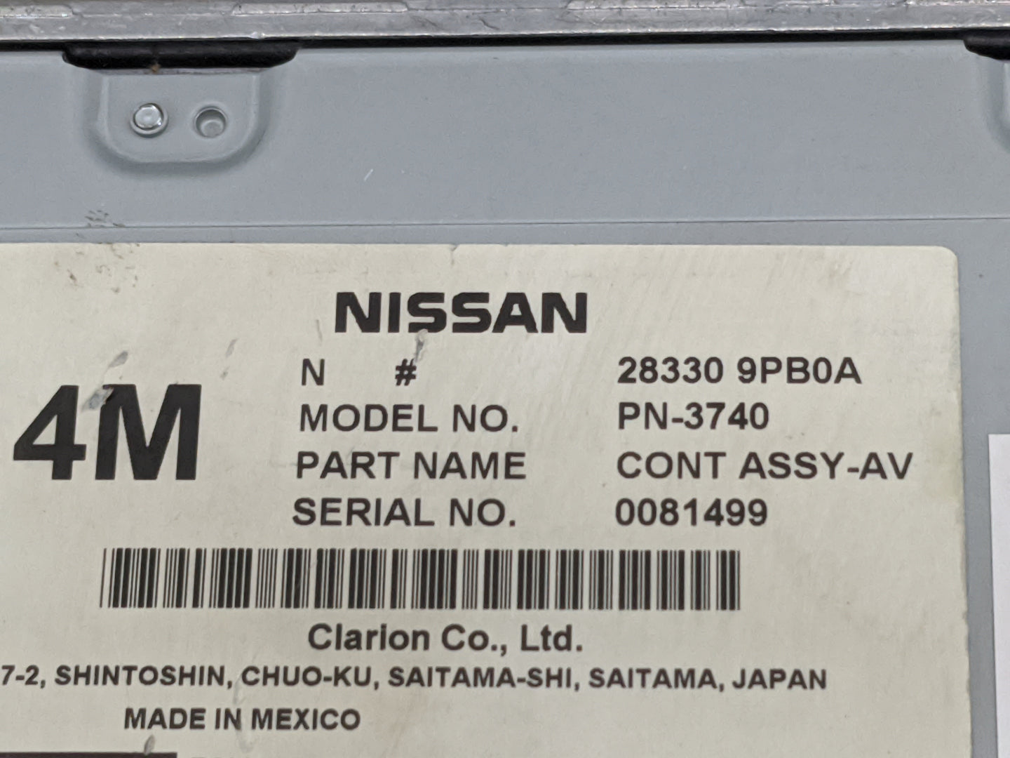 2017-2020 Nissan Pathfinder Radio AM FM Cd Player Receiver Replacement P/N:28330 9PB0A PN-3740 Fits Fits 2017 2018 2019 2020
