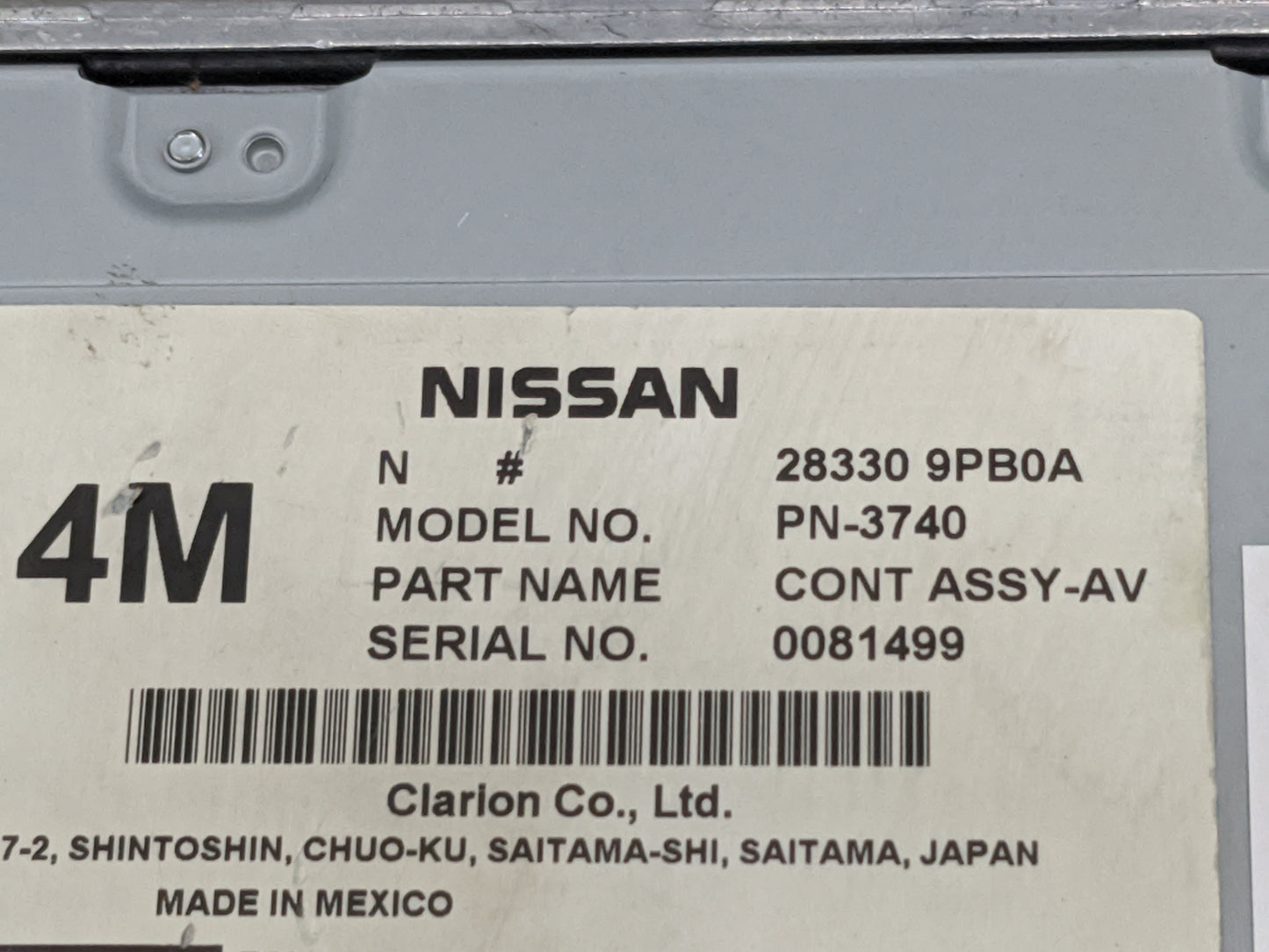 2017-2020 Nissan Pathfinder Radio AM FM Cd Player Receiver Replacement P/N:28330 9PB0A PN-3740 Fits Fits 2017 2018 2019 2020