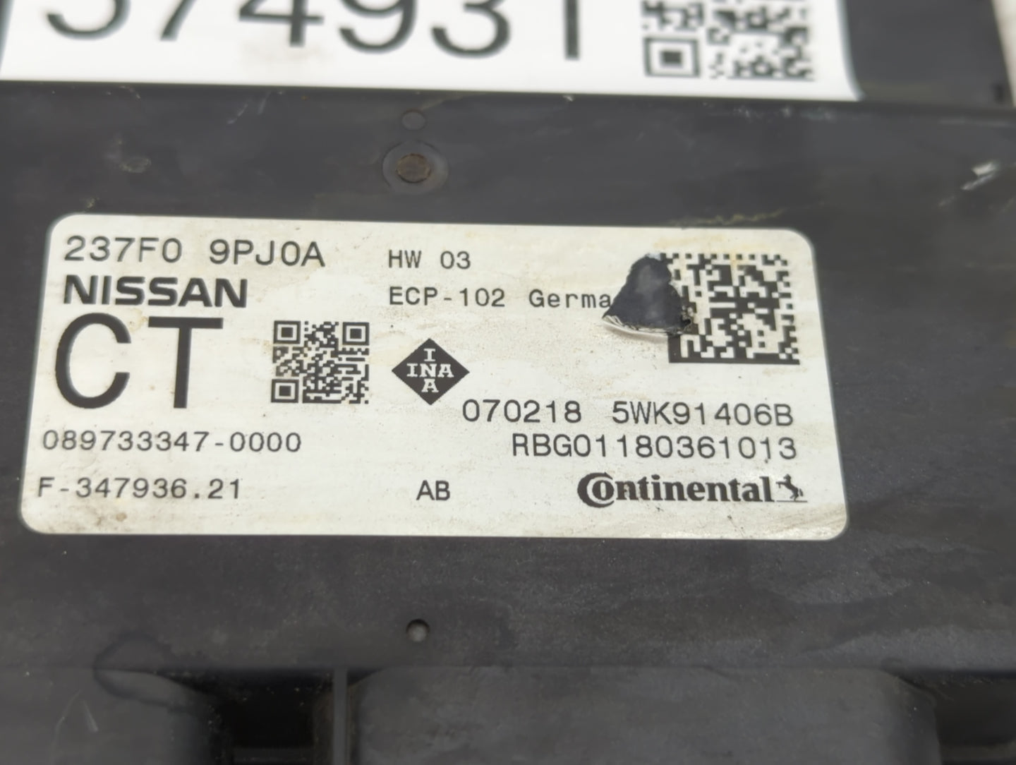 2018 Nissan Pathfinder PCM Engine Control Computer ECU ECM PCU OEM P/N:237F0 9PJ0A 23750 9PJ1A Fits Fits 2019 2020 OEM Used 