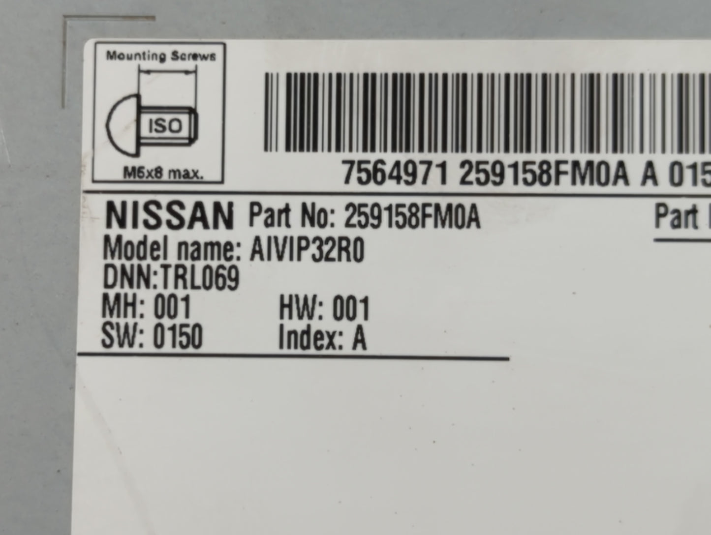 2018-2022 Nissan Rogue Radio AM FM Cd Player Receiver Replacement P/N:259158FM0A Fits Fits 2018 2019 2020 2021 2022 OEM Used