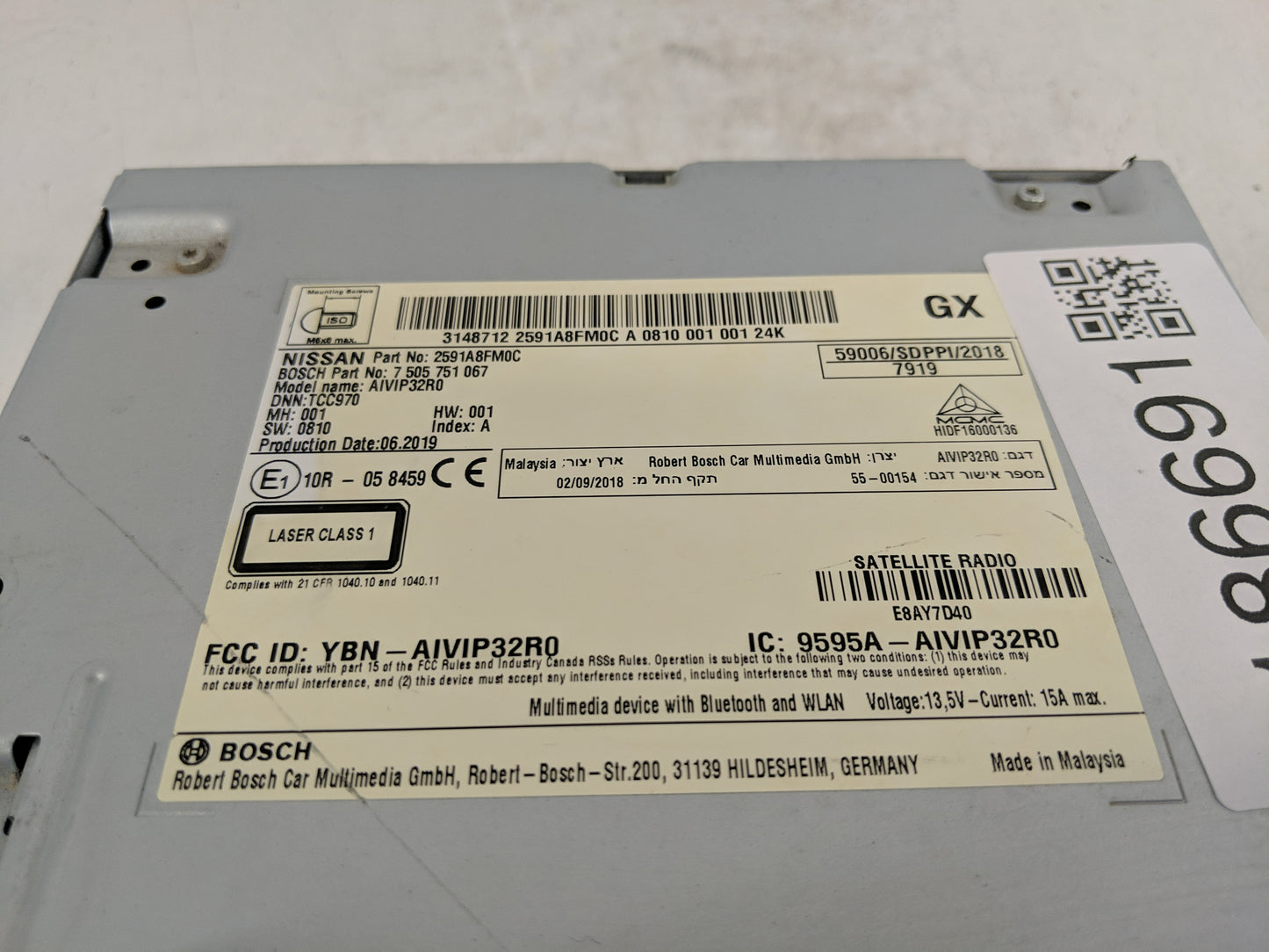 2018-2020 Nissan Rogue Radio AM FM Cd Player Receiver Replacement P/N:2591A7FH0B Fits Fits 2018 2019 2020 OEM Used Auto Part