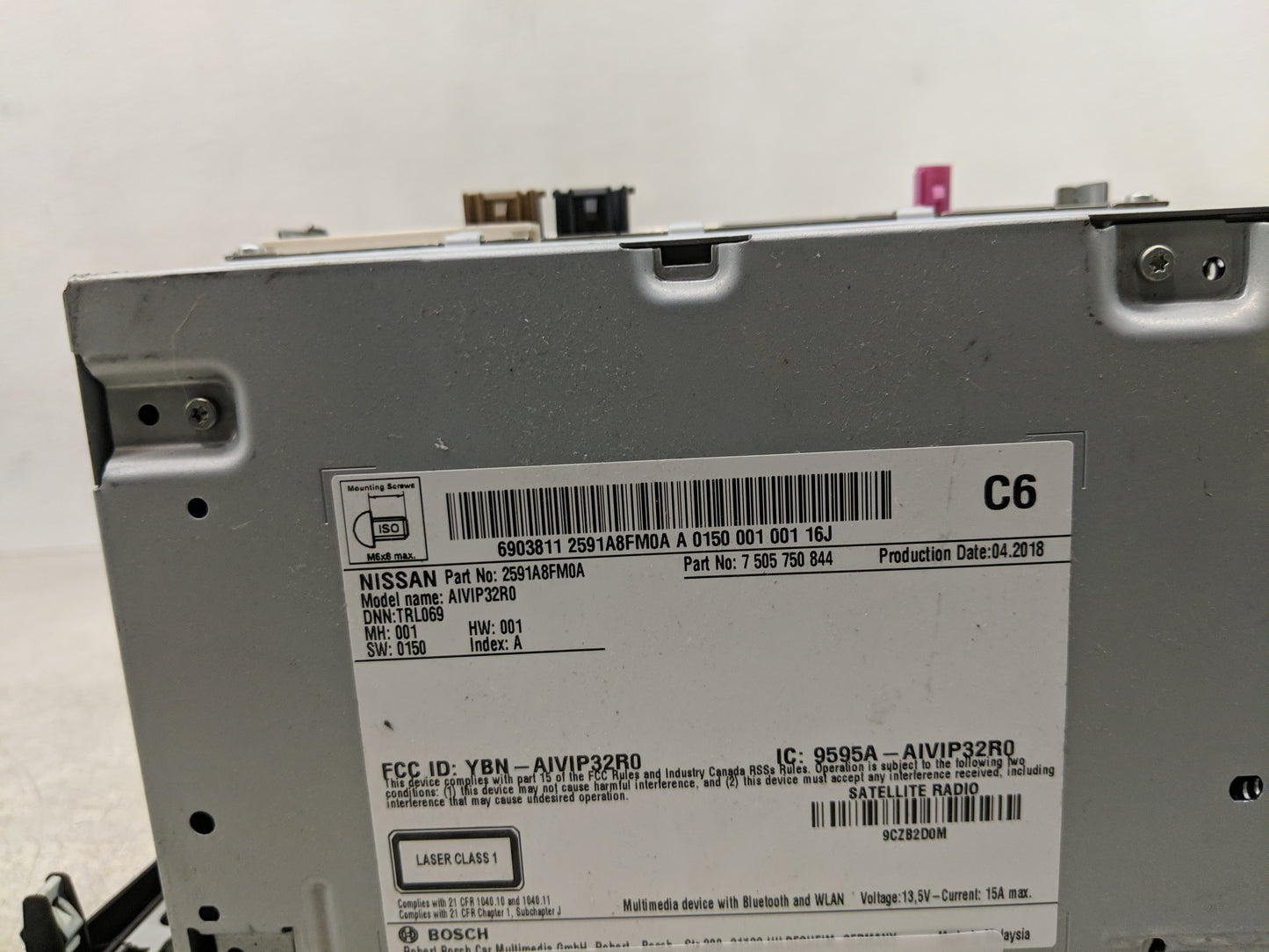 2018-2020 Nissan Rogue Radio AM FM Cd Player Receiver Replacement P/N:7 505 750 844 2591A8FM0A Fits Fits 2018 2019 2020 OEM 