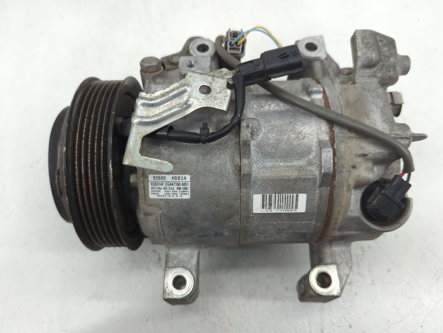 2014-2020 Nissan Rogue Air Conditioning A/c Ac Compressor Oem - Oemusedautoparts1.com